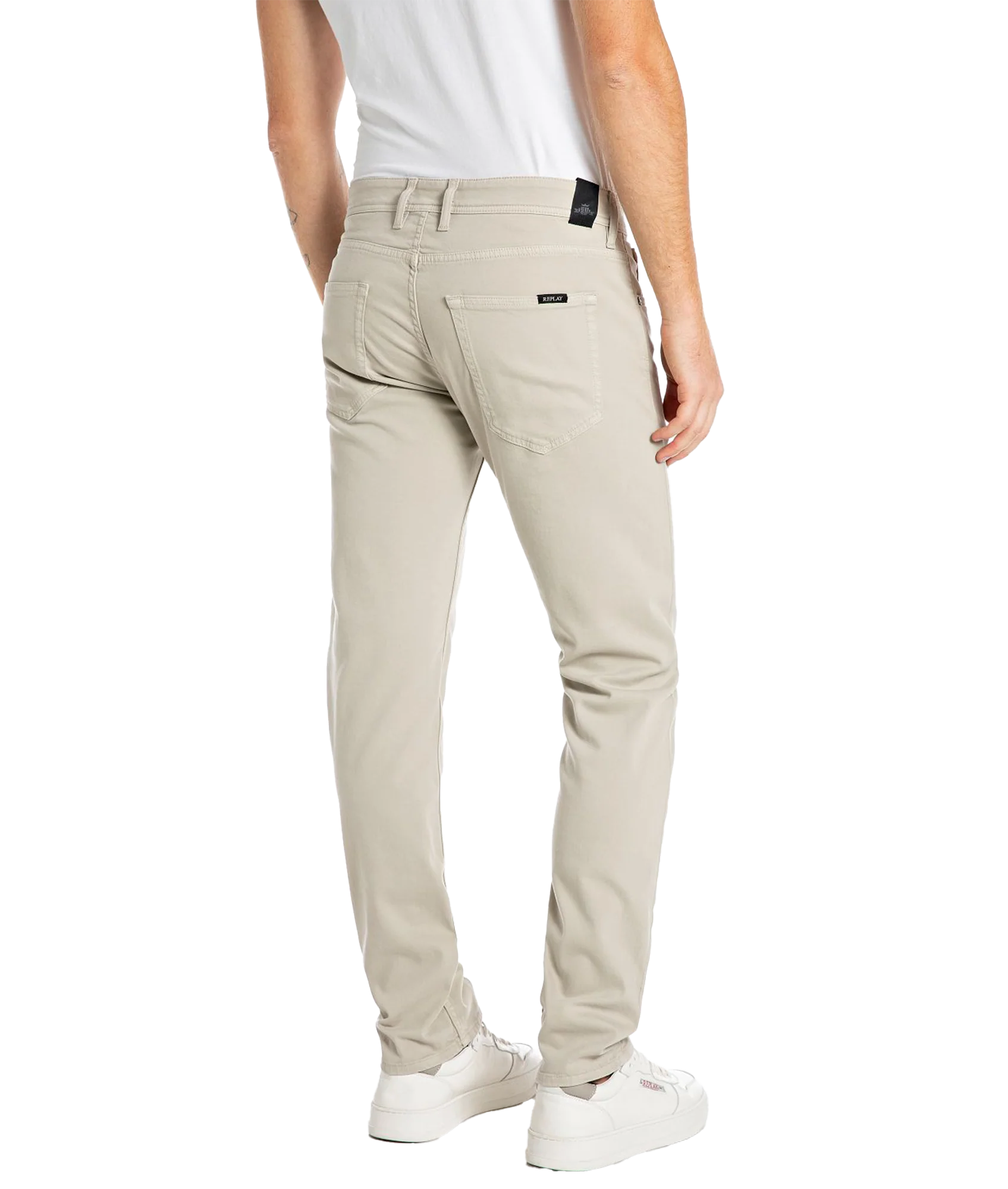 Straight Fit Satin Trousers - Beige - Image 3