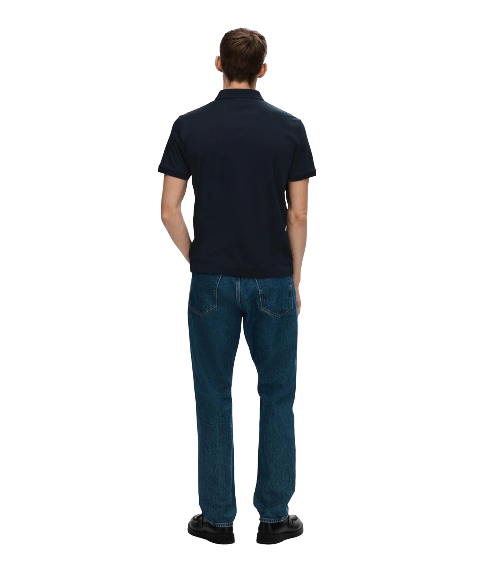 Zipper Polo Shirt - Navy - Image 5