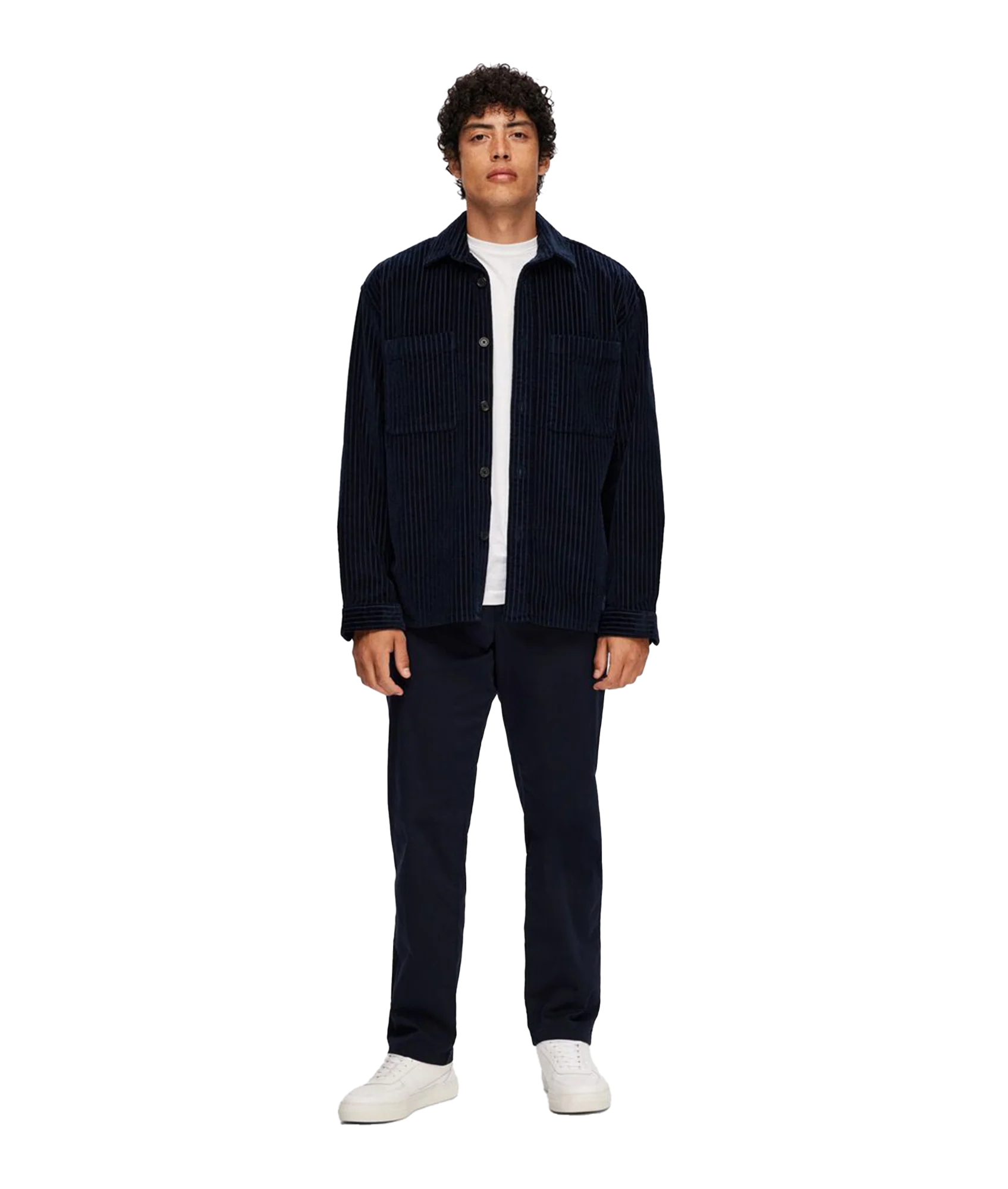 Corduroy Overshirt - Navy - Image 3