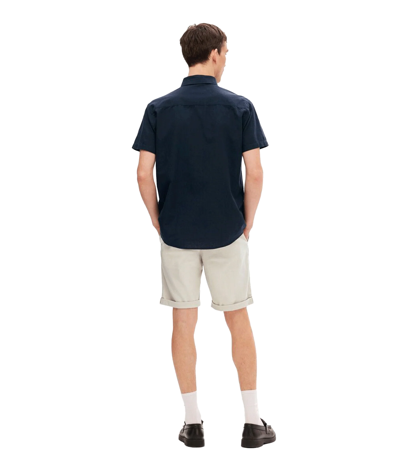 Classic Short Sleeved Shirt - Navy - Image 5