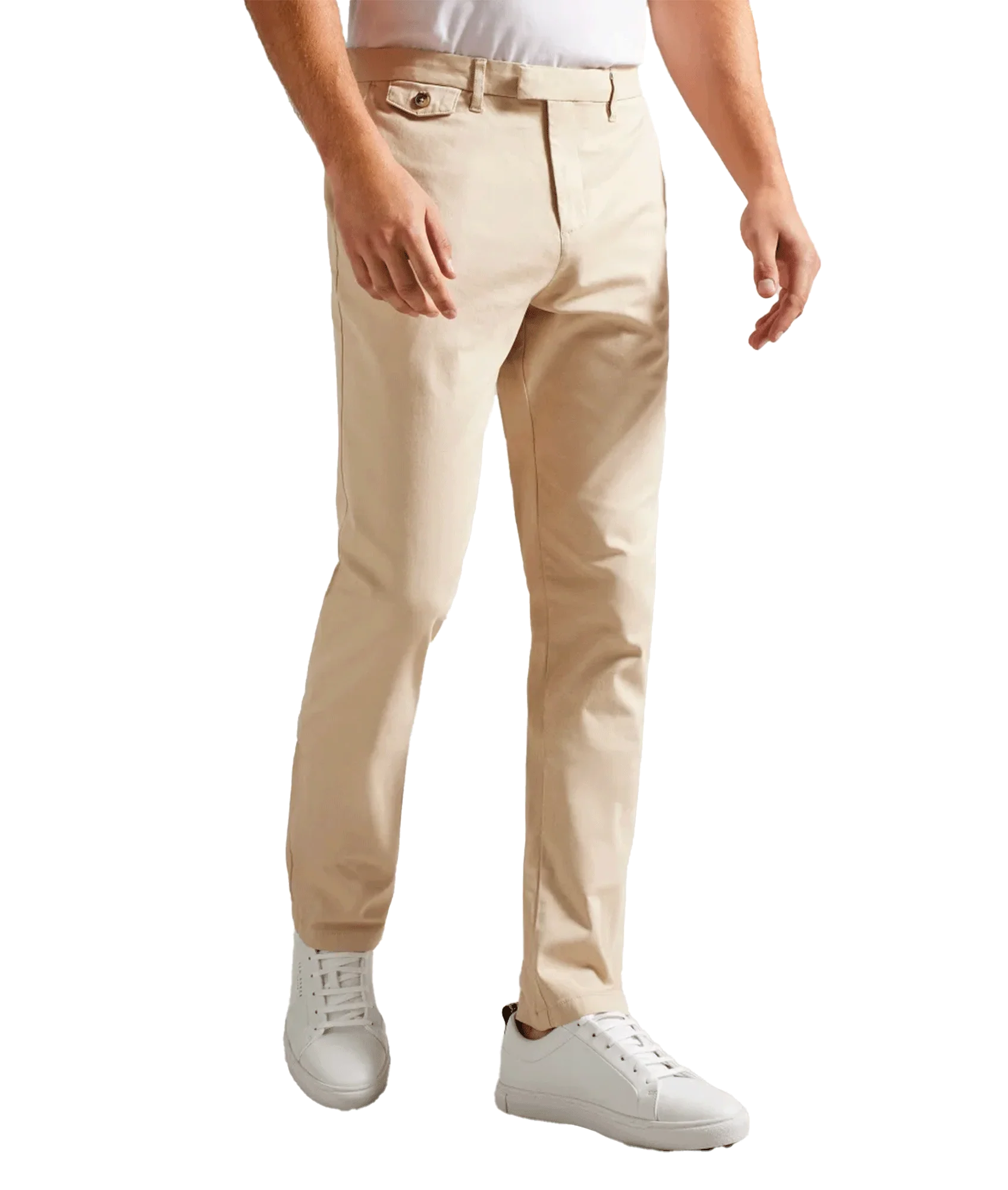 Haydae Slim Fit Chinos - Cream - Image 2