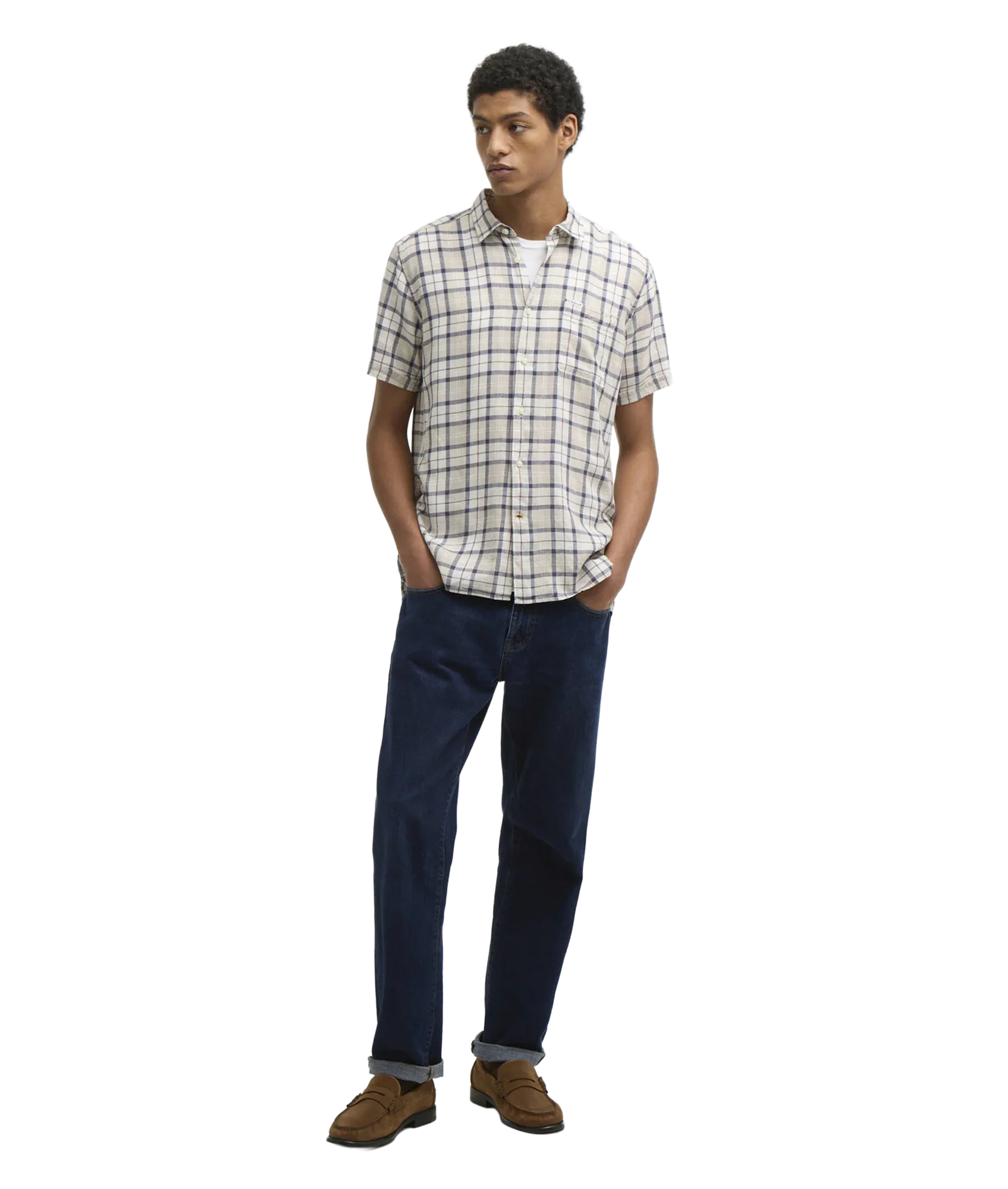 Midfield Tartan Summer Fit Shirt - Oban Mist Tartan - Image 3