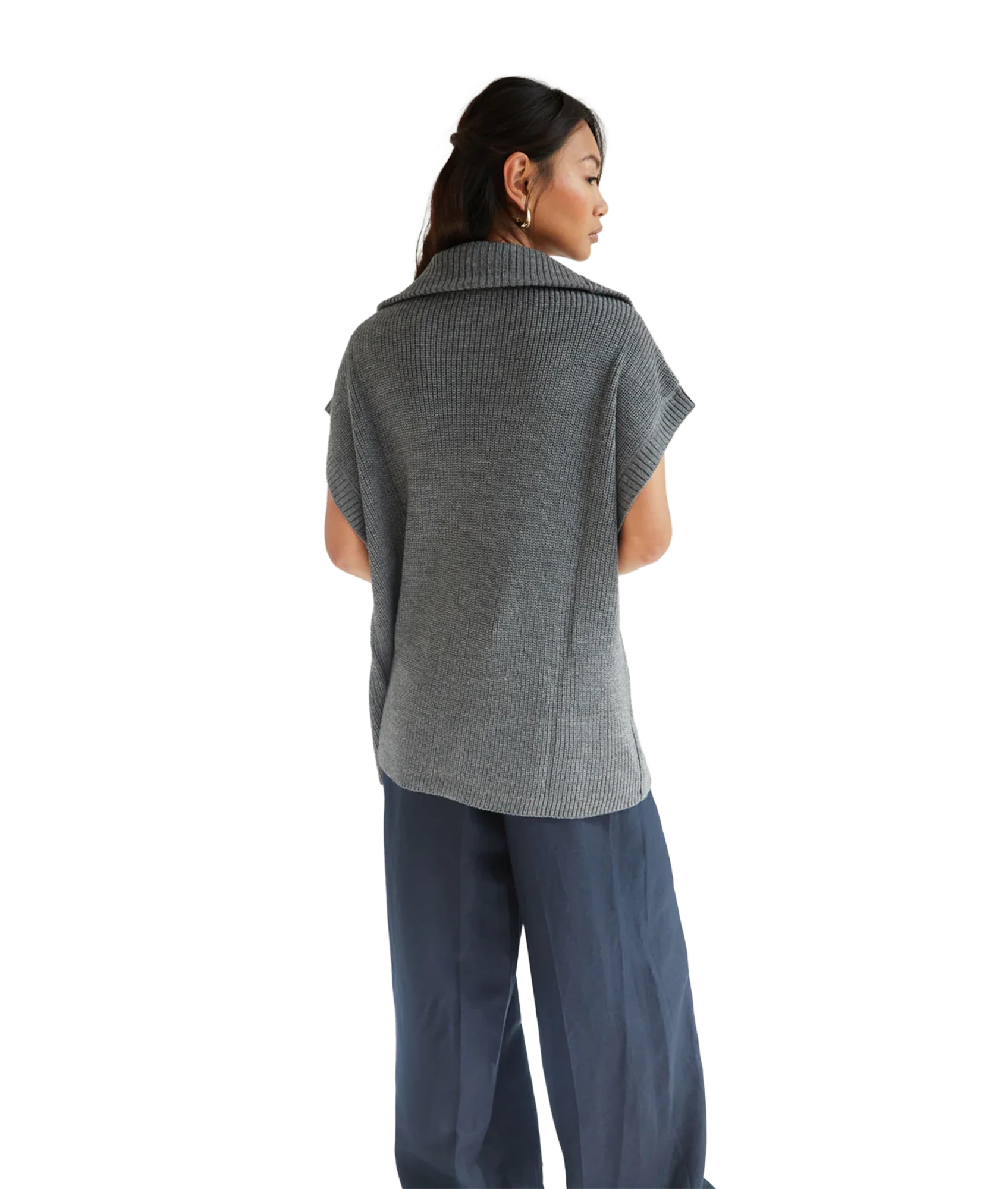 Millie S/Less Cardigan - Dark Grey - Image 4