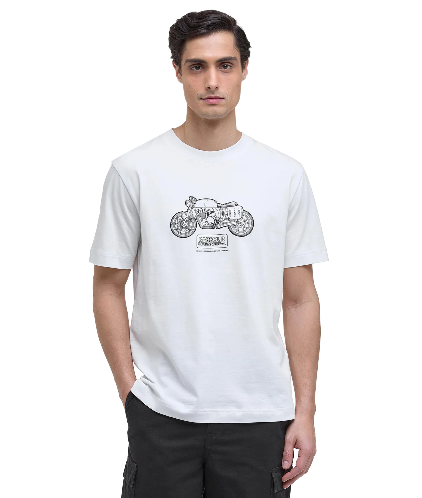 Morris Motorbike Graphic T-Shirt - Whisper White
