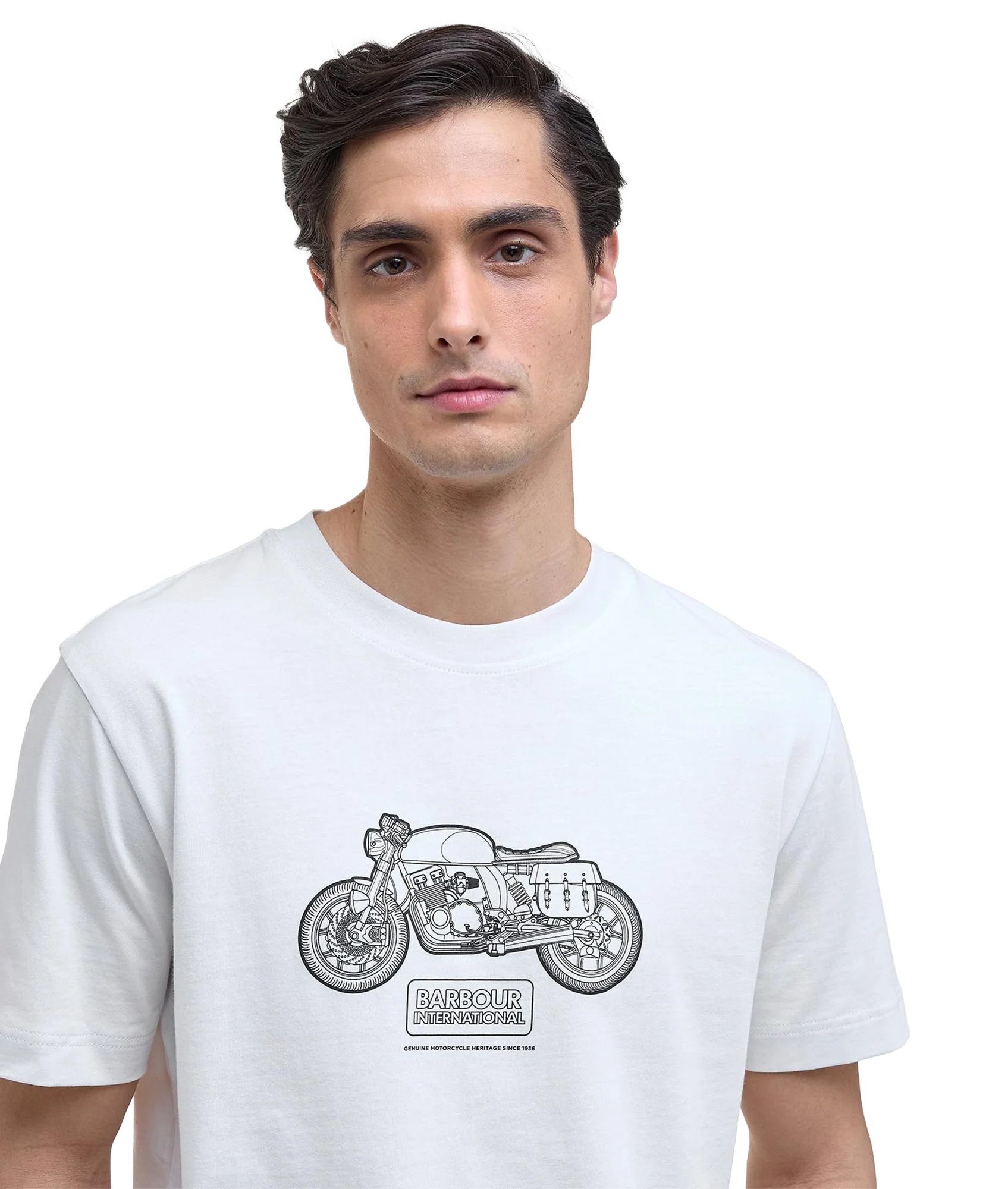 Morris Motorbike Graphic T-Shirt - Whisper White - Image 4