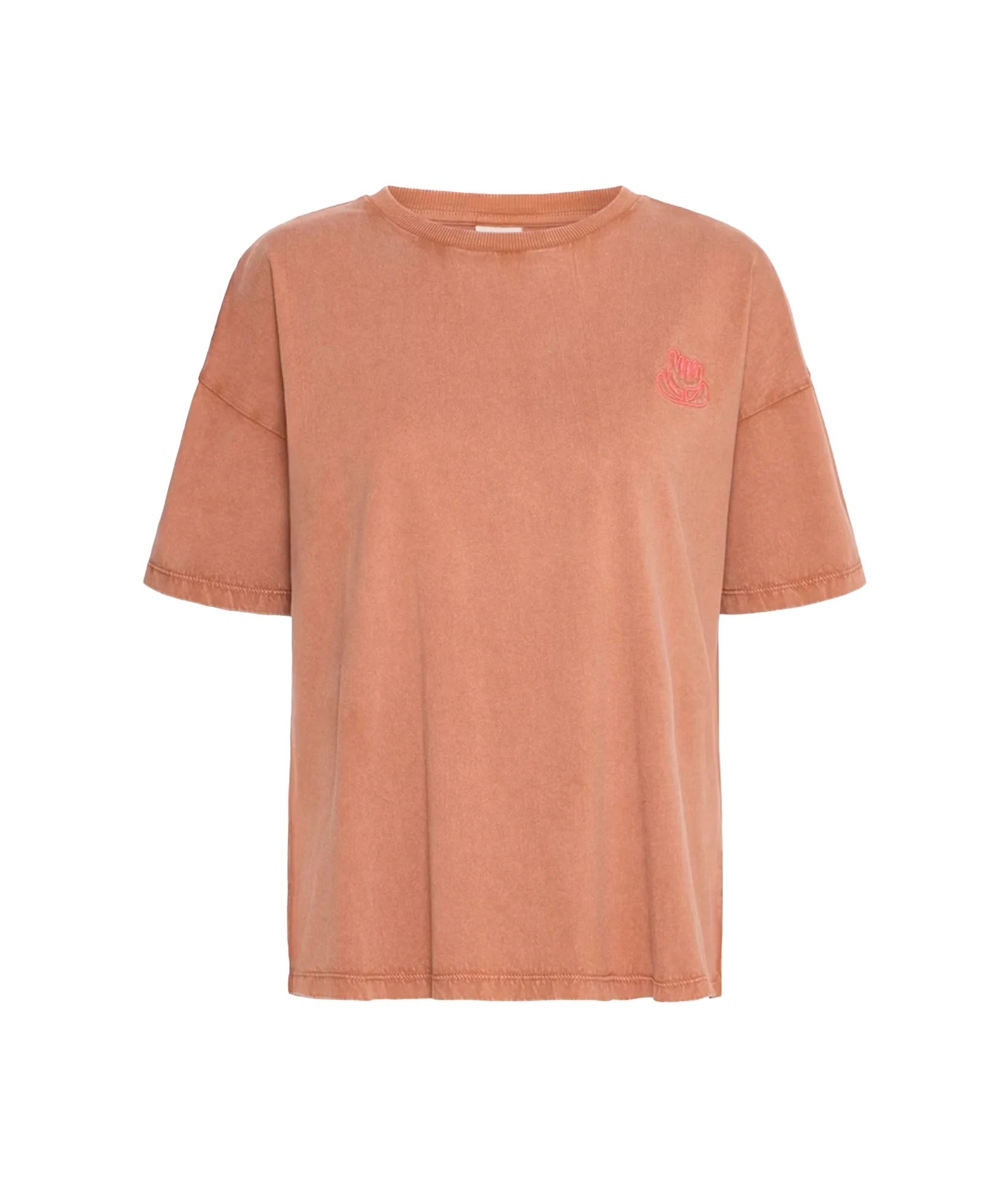 Nabino Flower Detail T-Shirt - Brown Patina