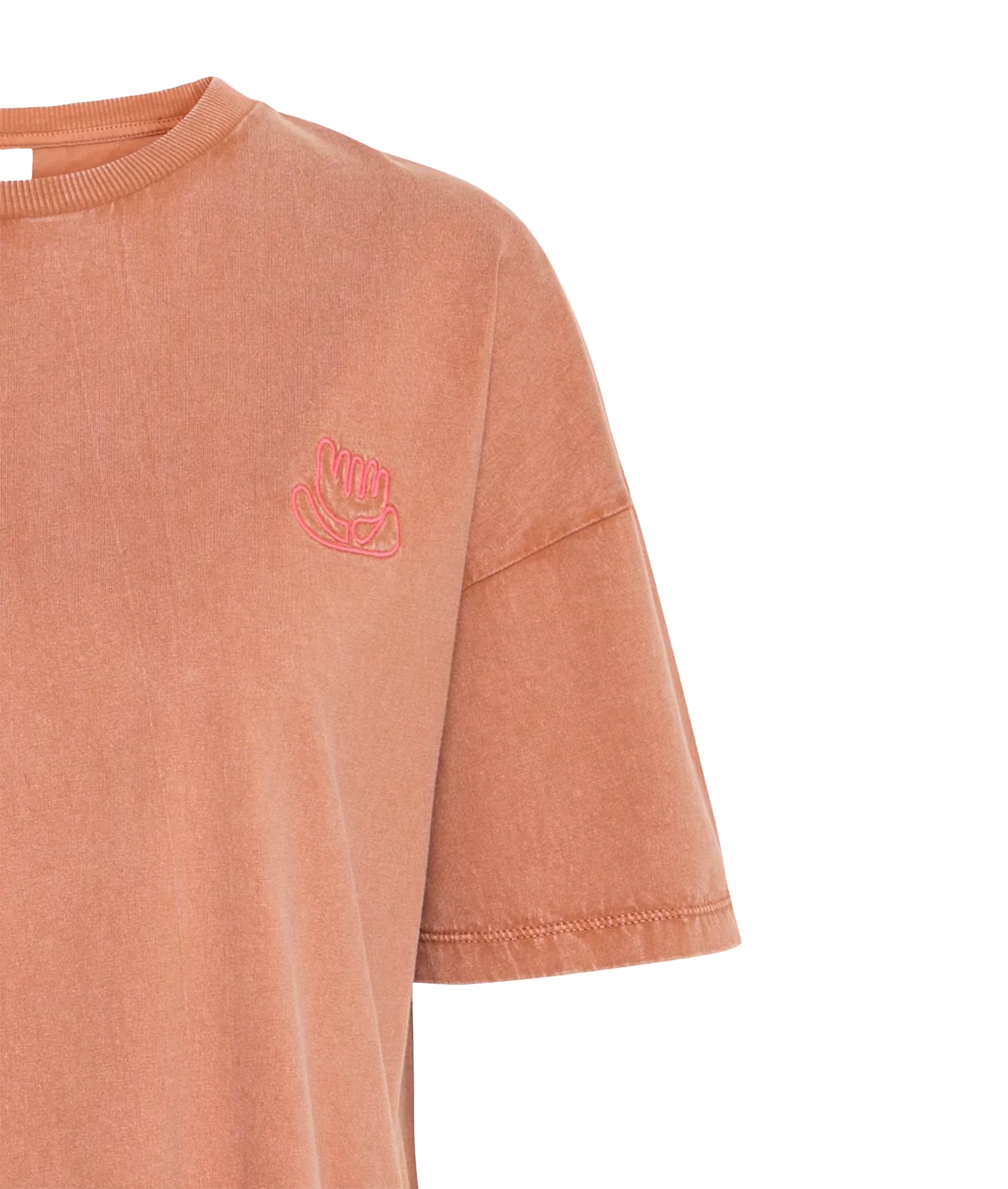 Nabino Flower Detail T-Shirt - Brown Patina - Image 4