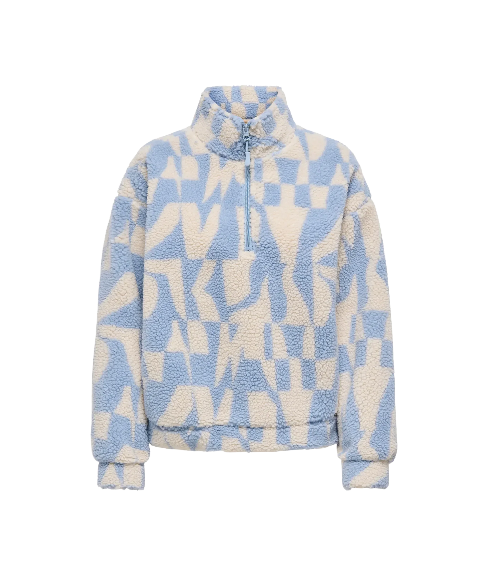 New Janne L/S Half Zip Box Swt - Kentucky Blue/Almond Oil