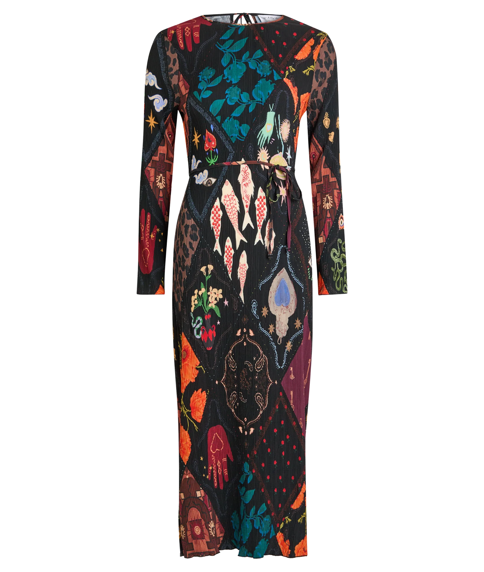 Night Garden Gaia Plisse Dress - Black