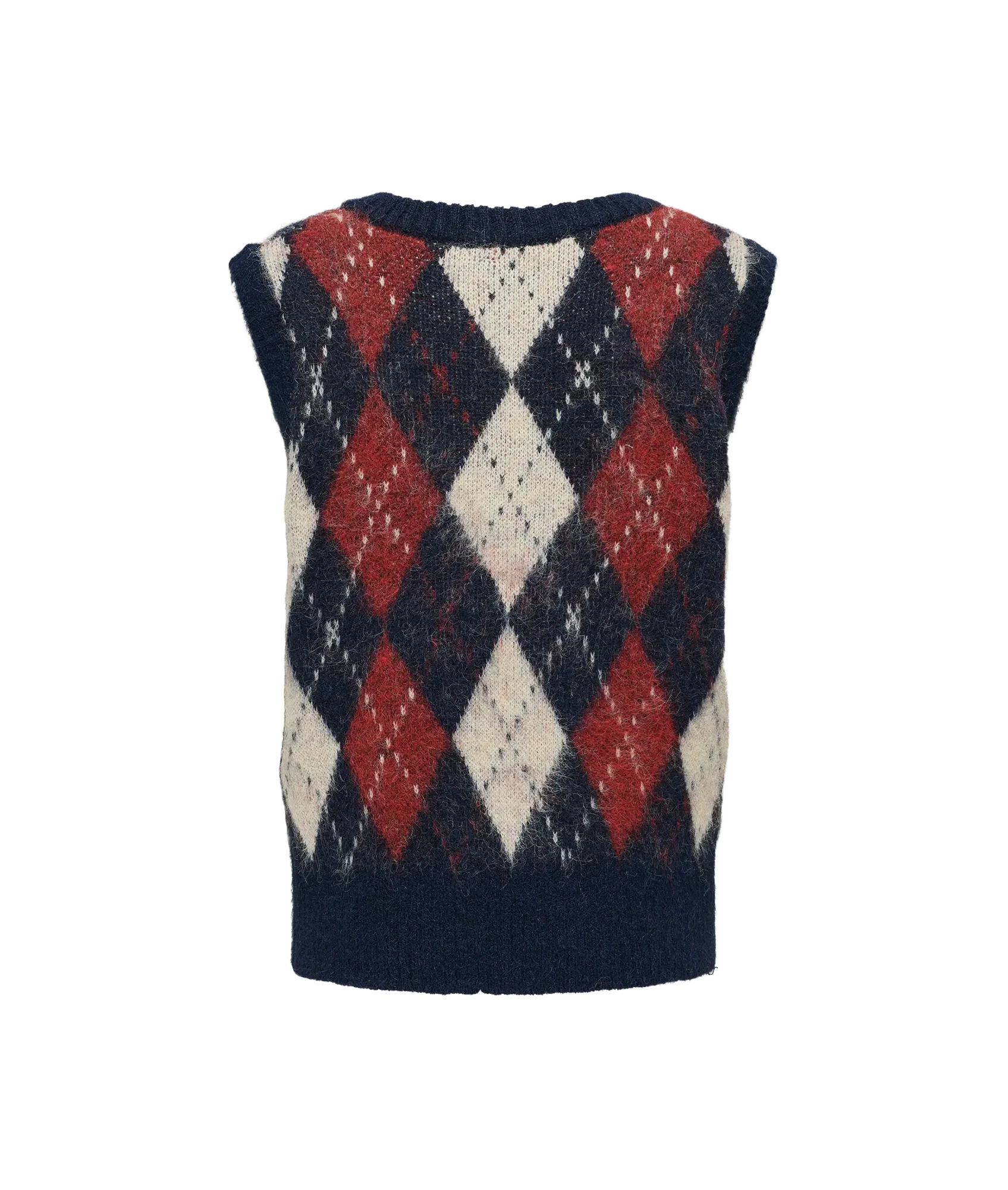 Noeme Life Sl Jq Vest V-Neck Knt - Cocoa Creme/Bisctti Melange - Image 2