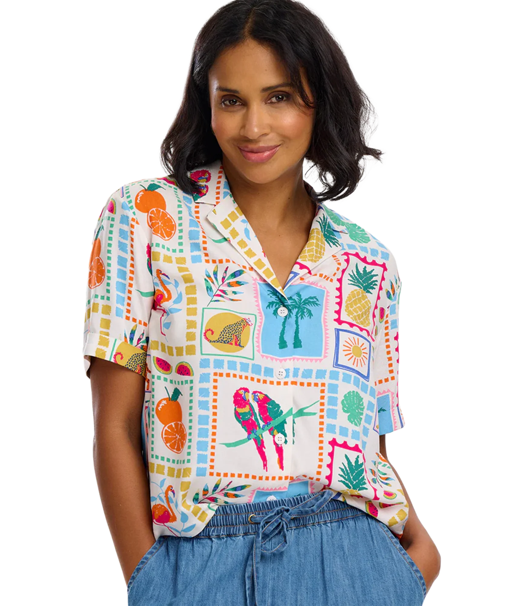 Odele Shirt - White/Jungle Tile - Image 2
