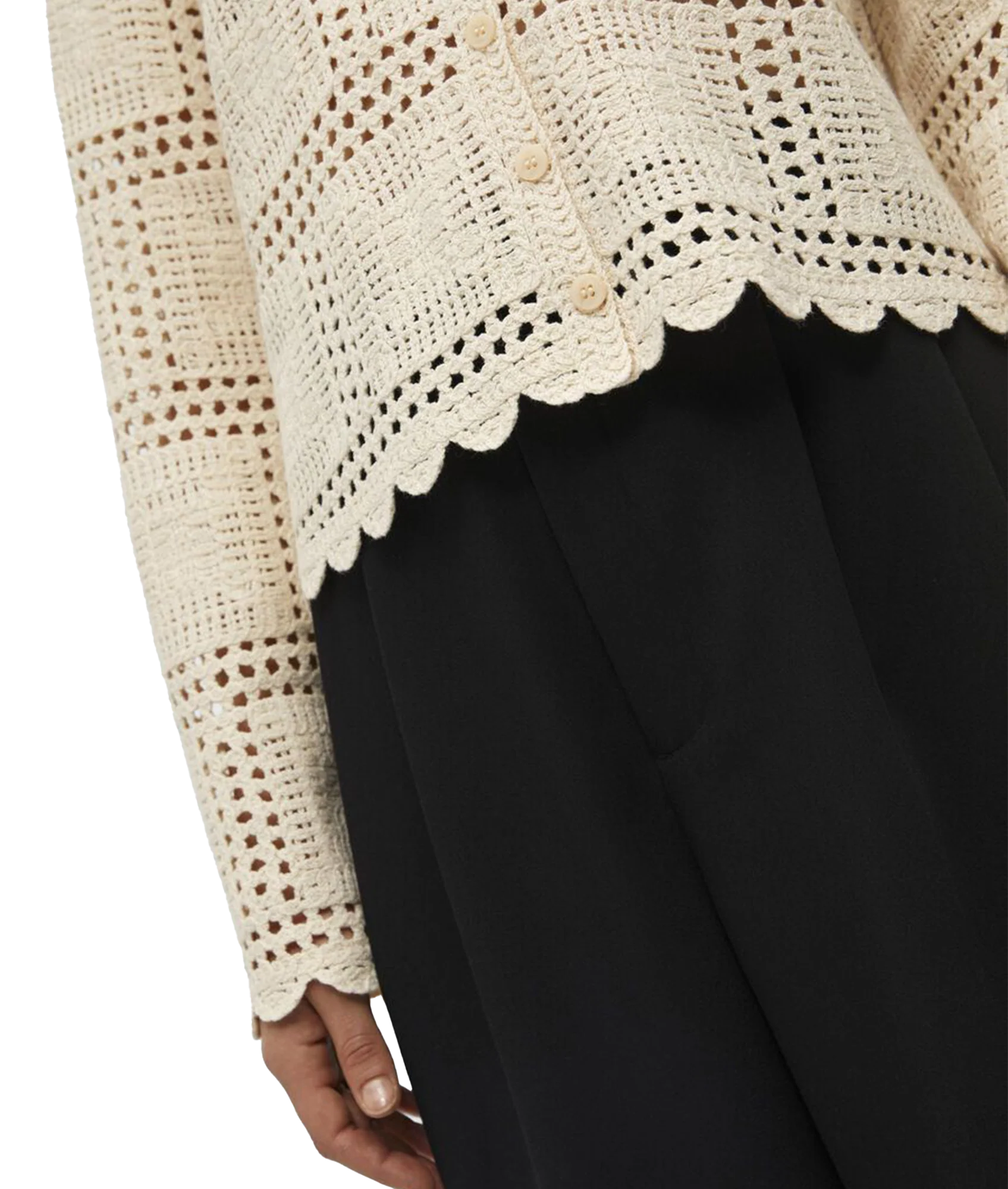 Orella L/S Knit Cardigan - Beige - Image 6