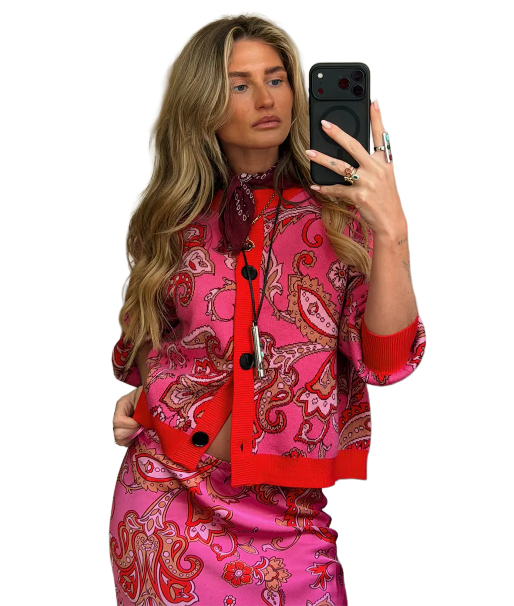 Paisley Oslo Cardigan - Pink - Image 2