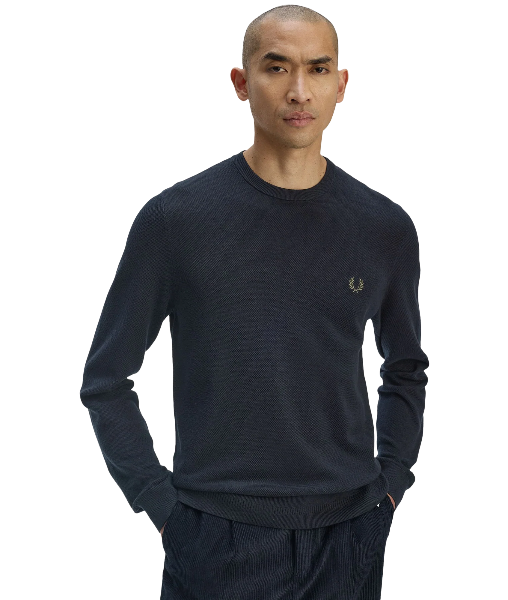 Pique Stitch Jumper - Navy - Image 4