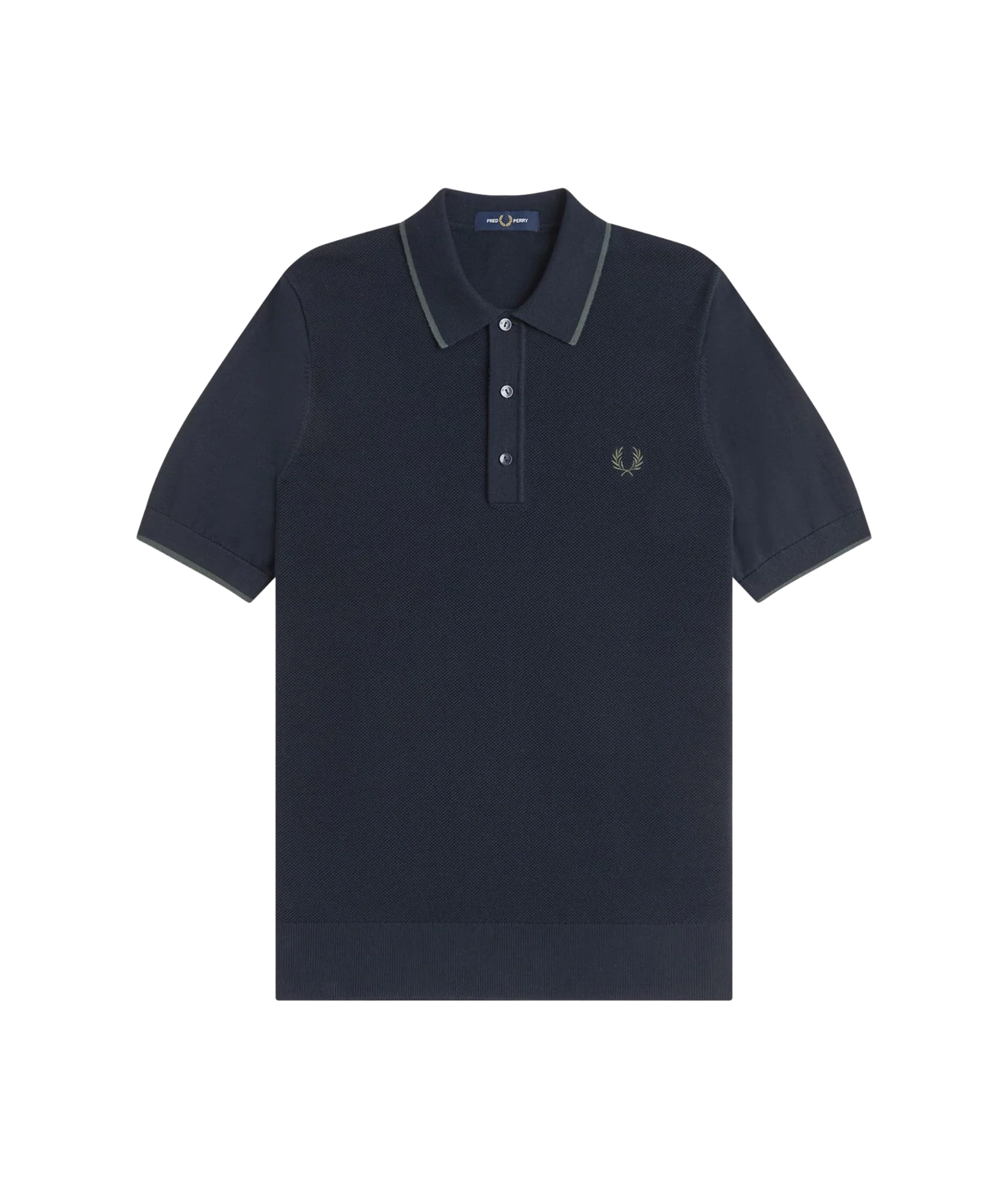 Pique Stitch Knitted Shirt - Navy