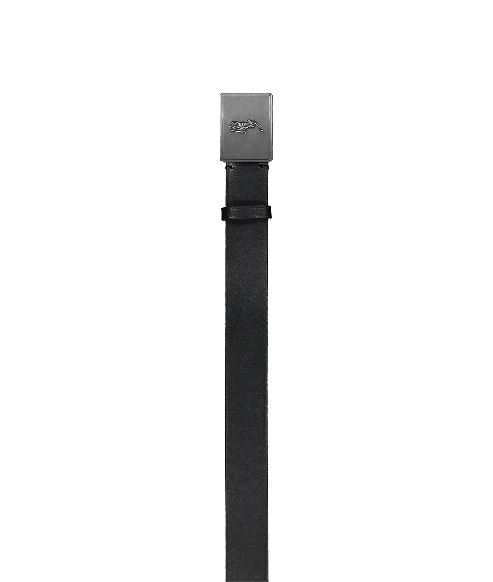 Plaque Leather Belt - Black - Image 2