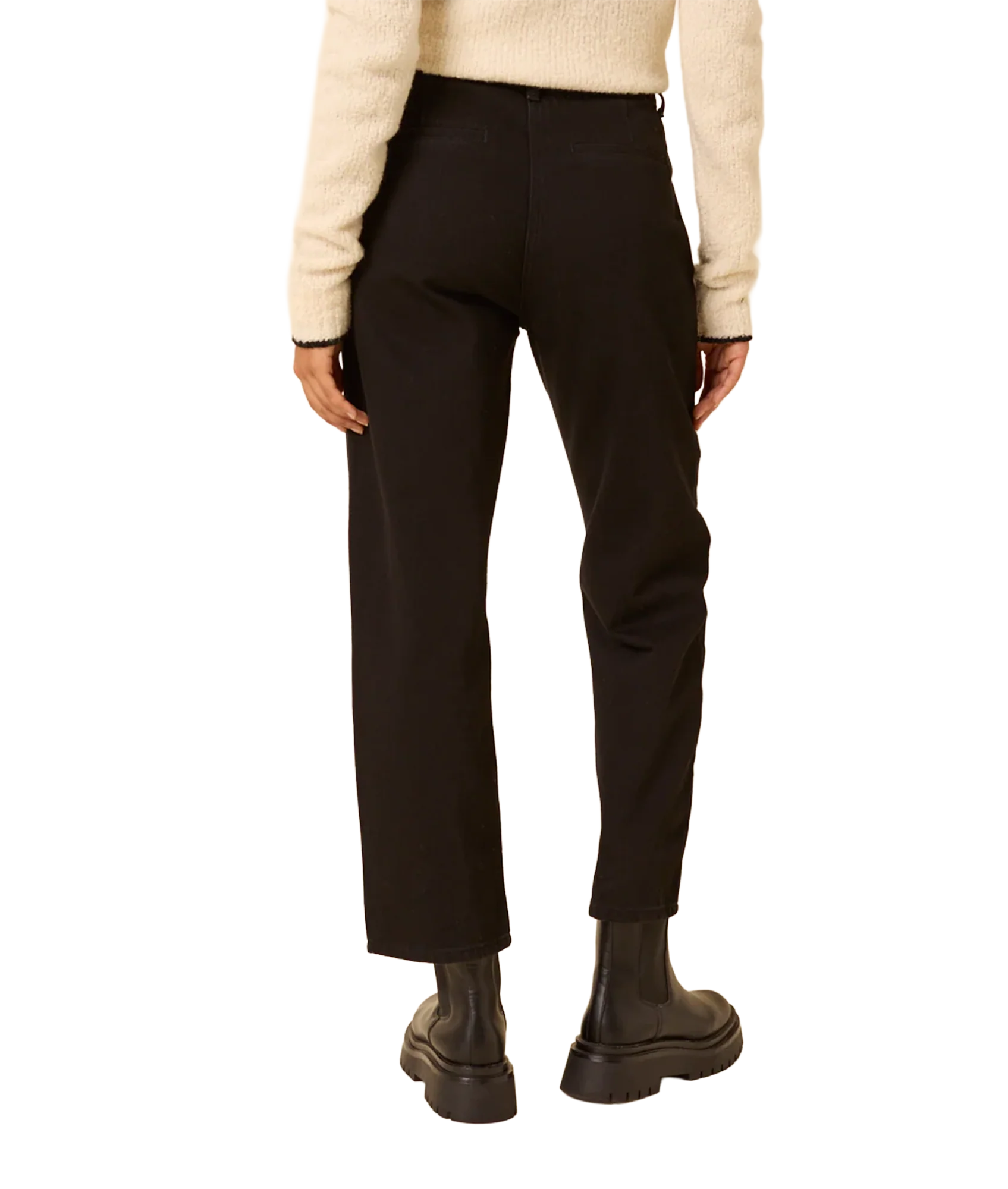 Pleat Front Straight Leg Jean - Black - Image 4