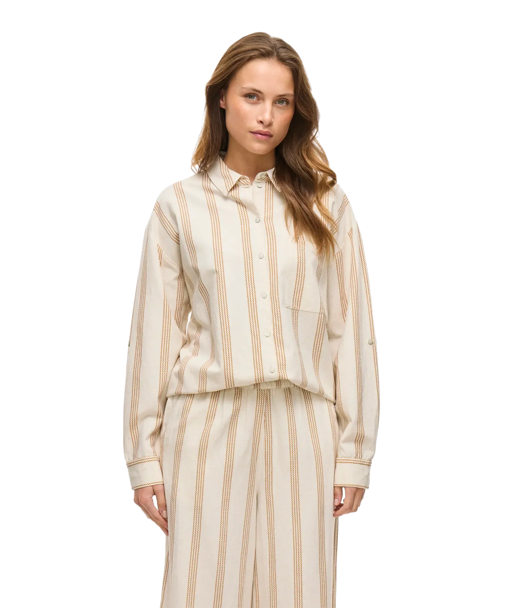 Prisilla Print L/S Shirt - Natural/Melan Wood - Image 3