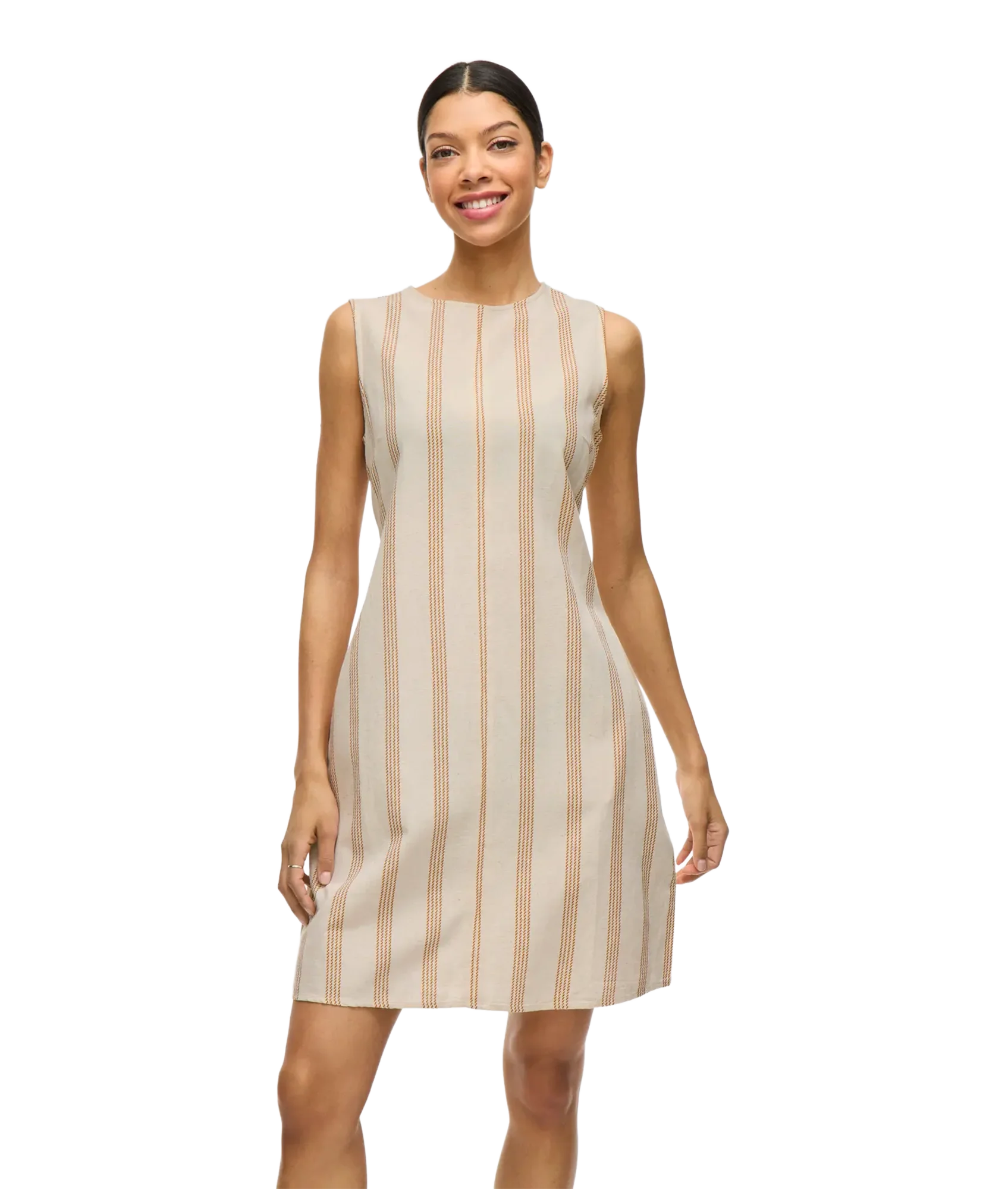 Prisilla Print O-Neck S/L Short Dress - Natural/Melan Wood - Image 3