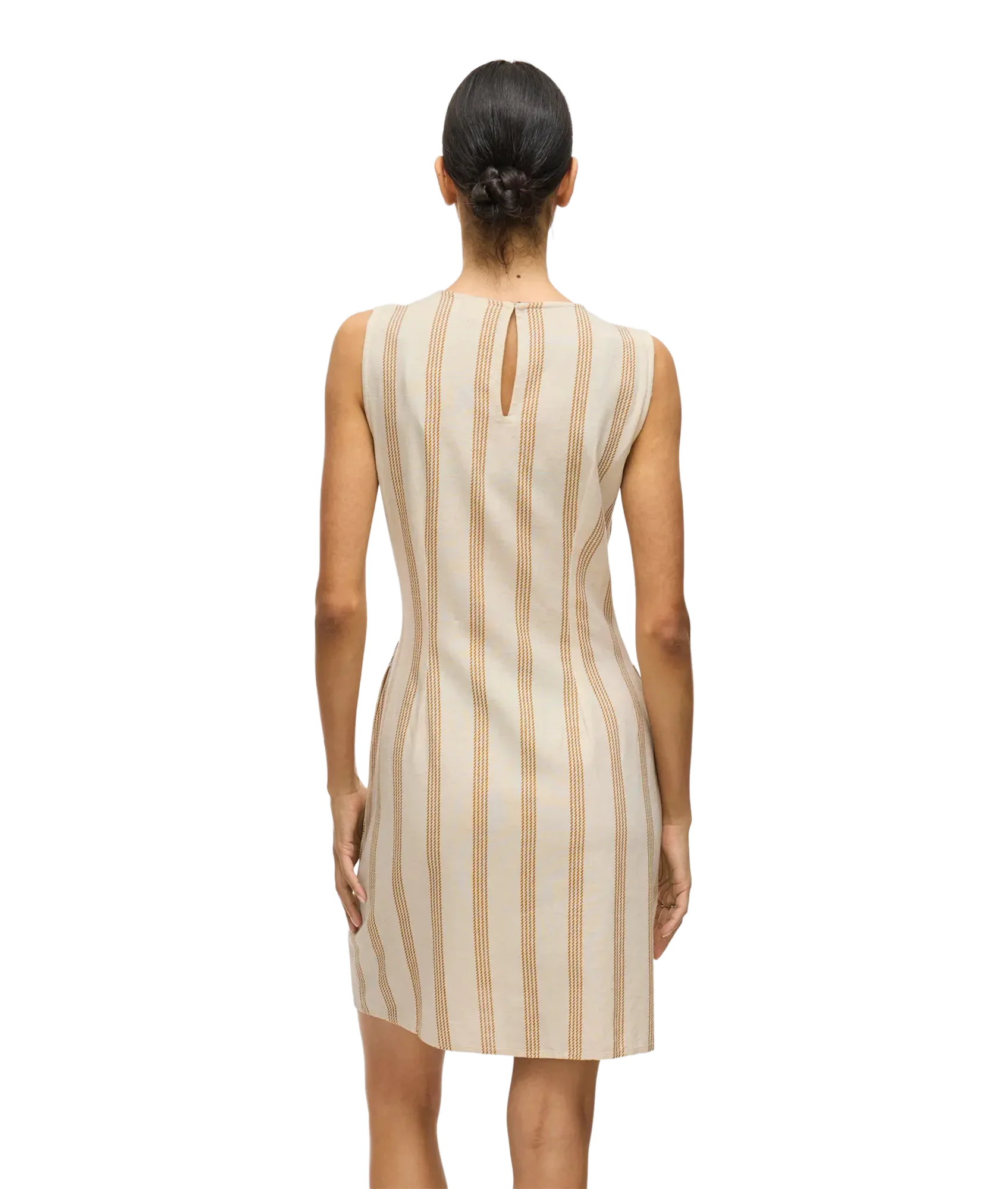 Prisilla Print O-Neck S/L Short Dress - Natural/Melan Wood - Image 4