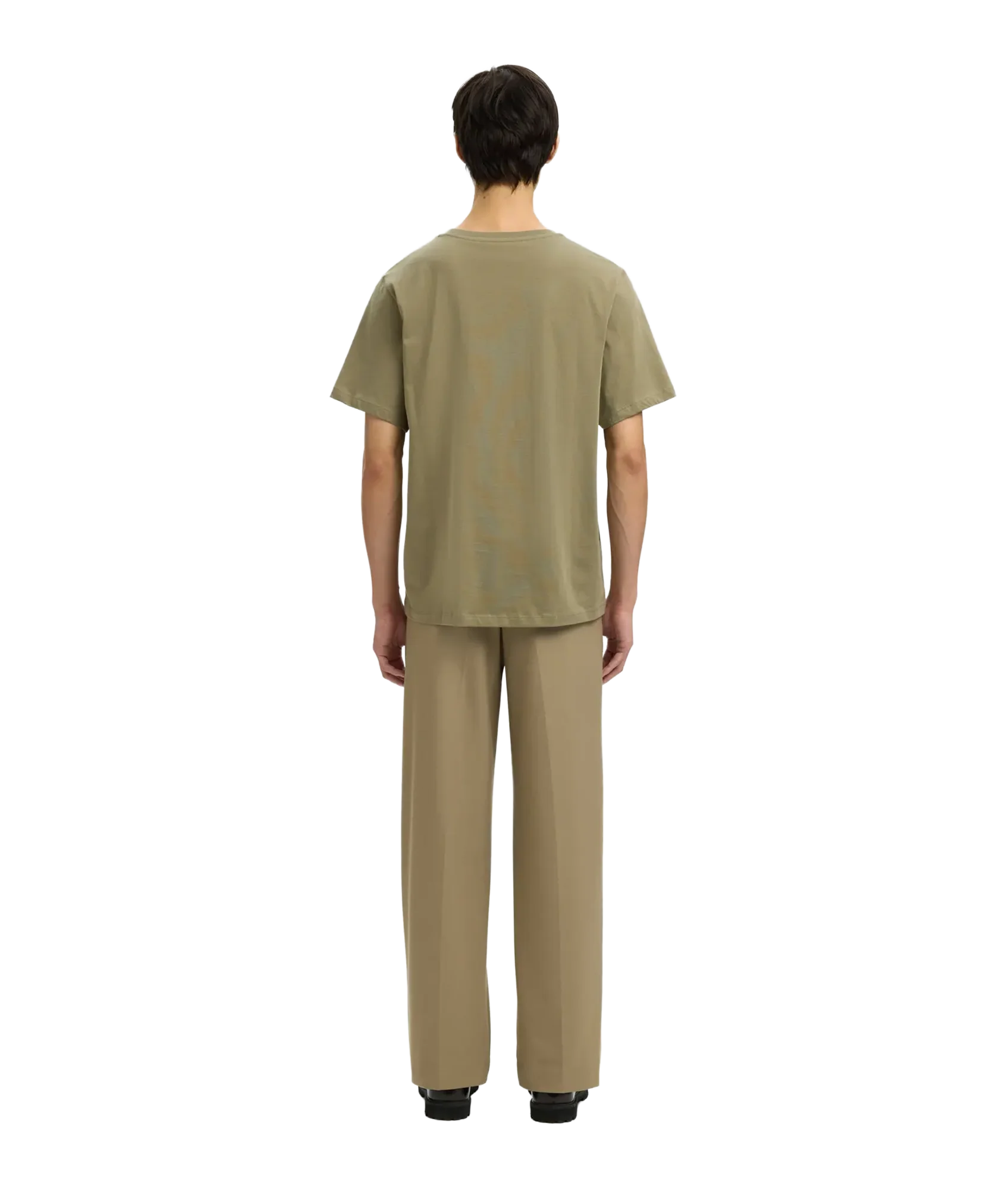 Reg-Salz Emb  Ss O-Neck Tee - Vetiver Fish - Image 3