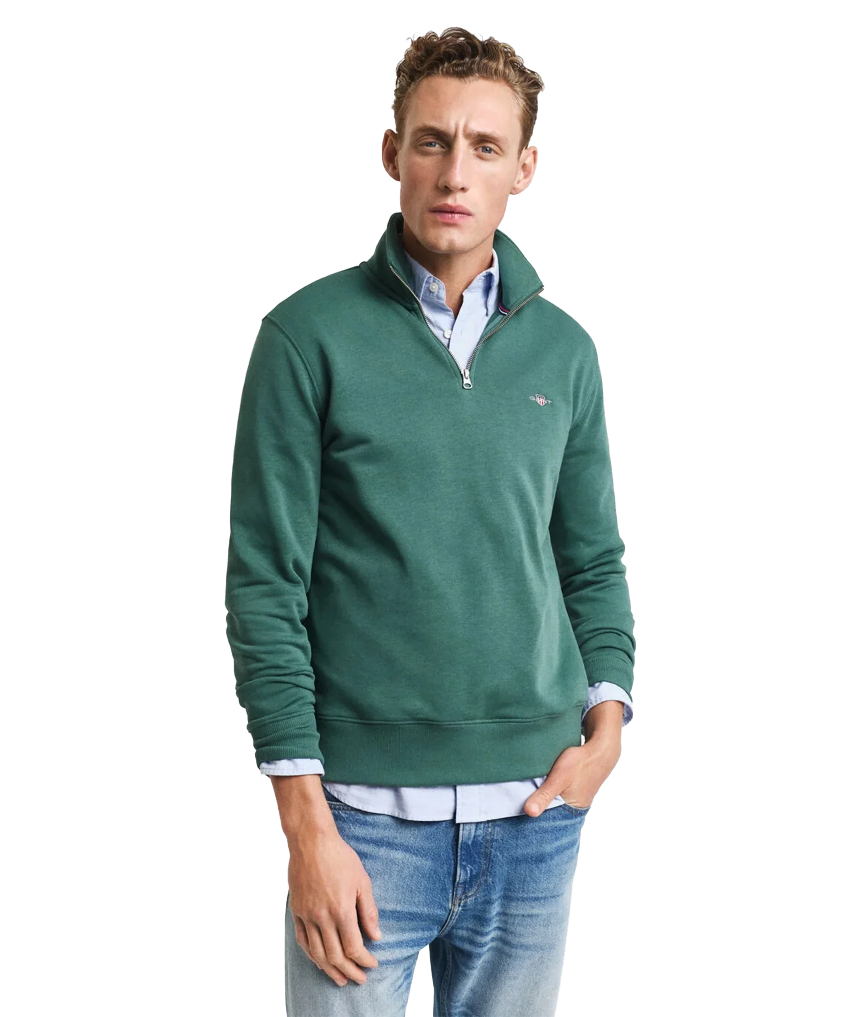 Reg Shield Half Zip Sweat - Green - Image 2