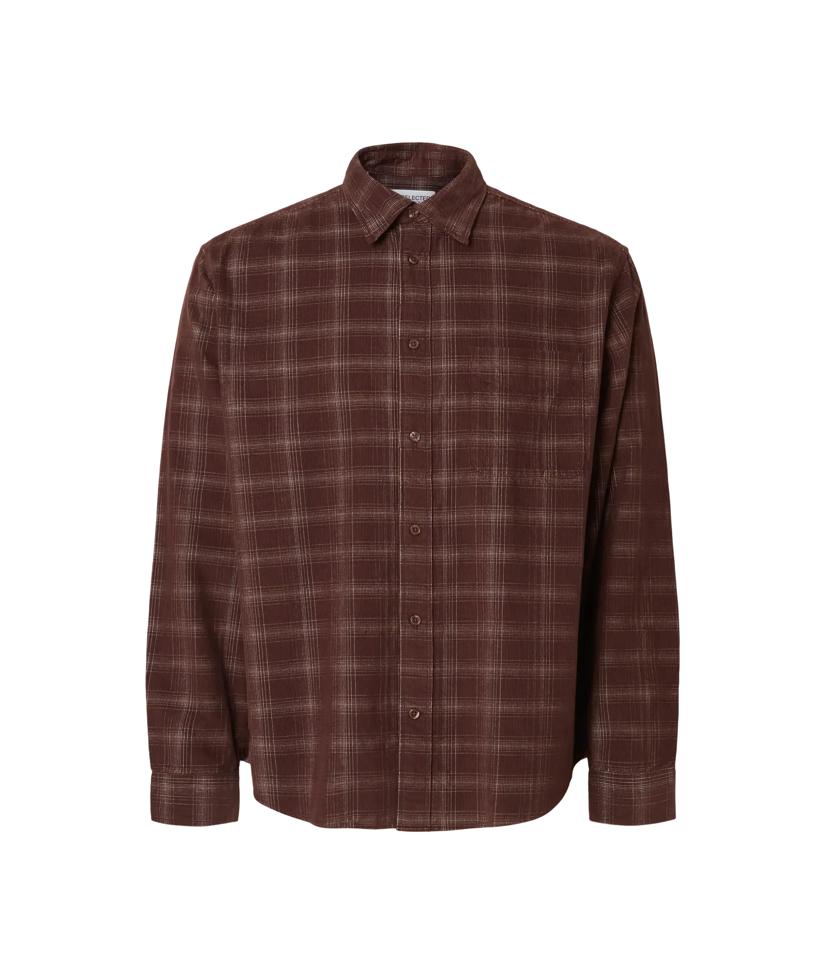 Regcord Yd Check Ls Shirt - French Roast Egret