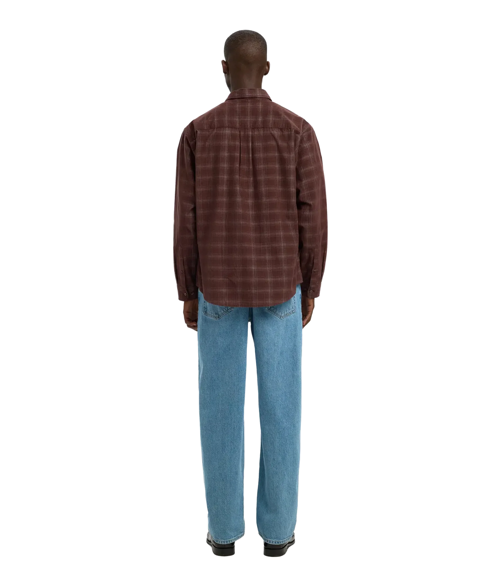 Regcord Yd Check Ls Shirt - French Roast Egret - Image 3