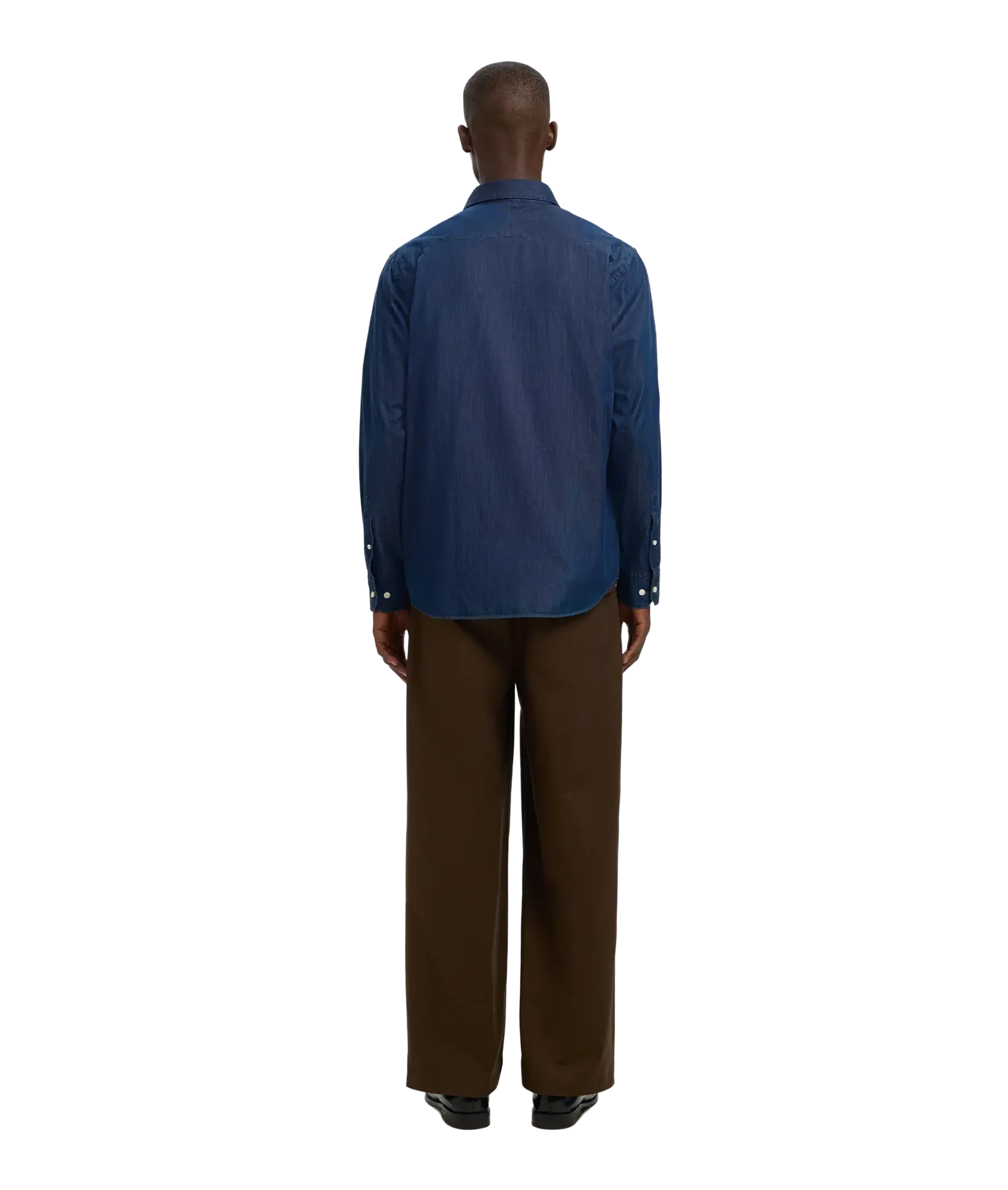 Regleo Denim Ls Shirt Spread - Dark Blue Denim - Image 3