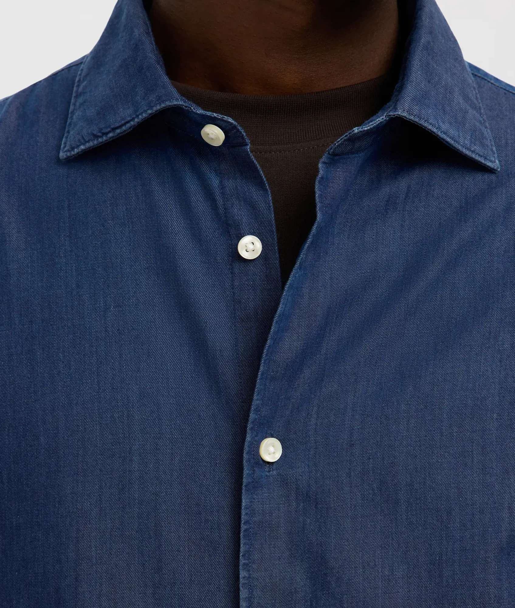 Regleo Denim Ls Shirt Spread - Dark Blue Denim - Image 5