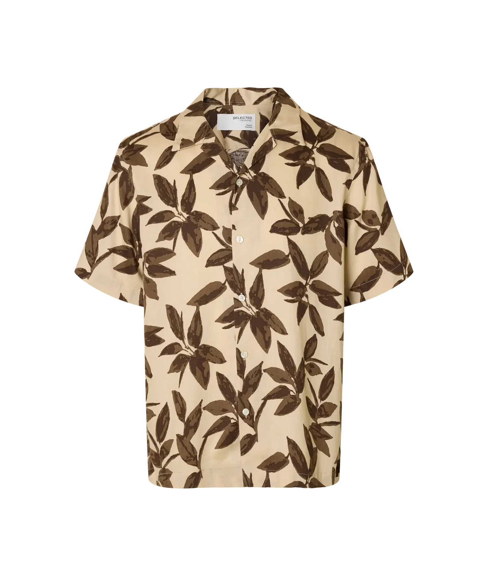 Regnoa Mix Shirt Ss Resort - Oatmeal Floral AOP