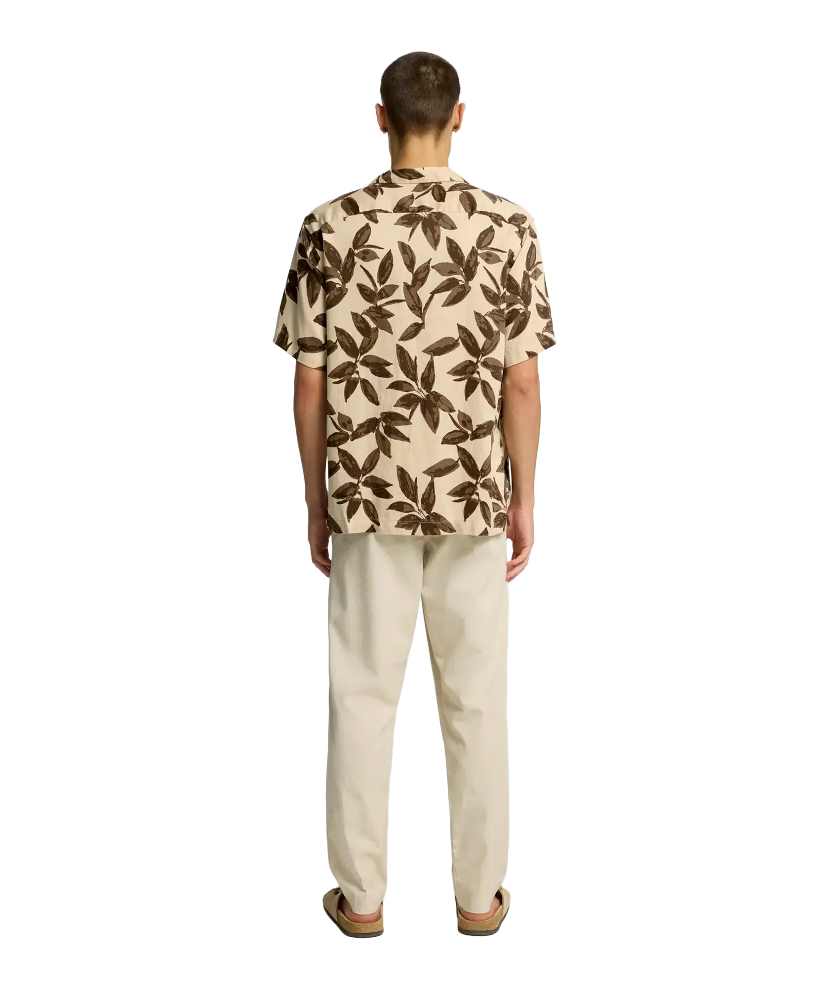 Regnoa Mix Shirt Ss Resort - Oatmeal Floral AOP - Image 3