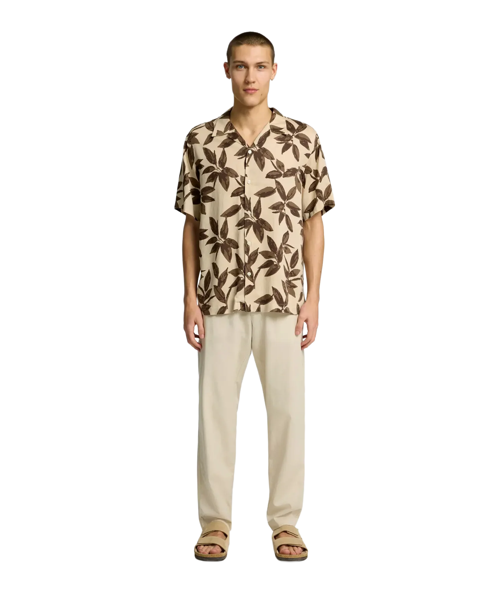 Regnoa Mix Shirt Ss Resort - Oatmeal Floral AOP - Image 4
