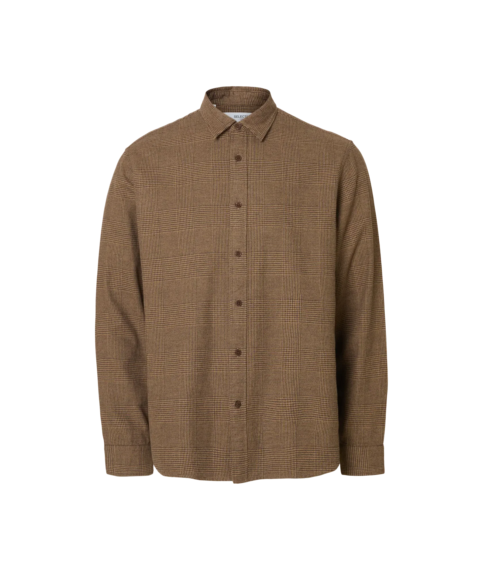 Regnoah Brushed Ls Shirt - Demitasse Oatmeal Checks