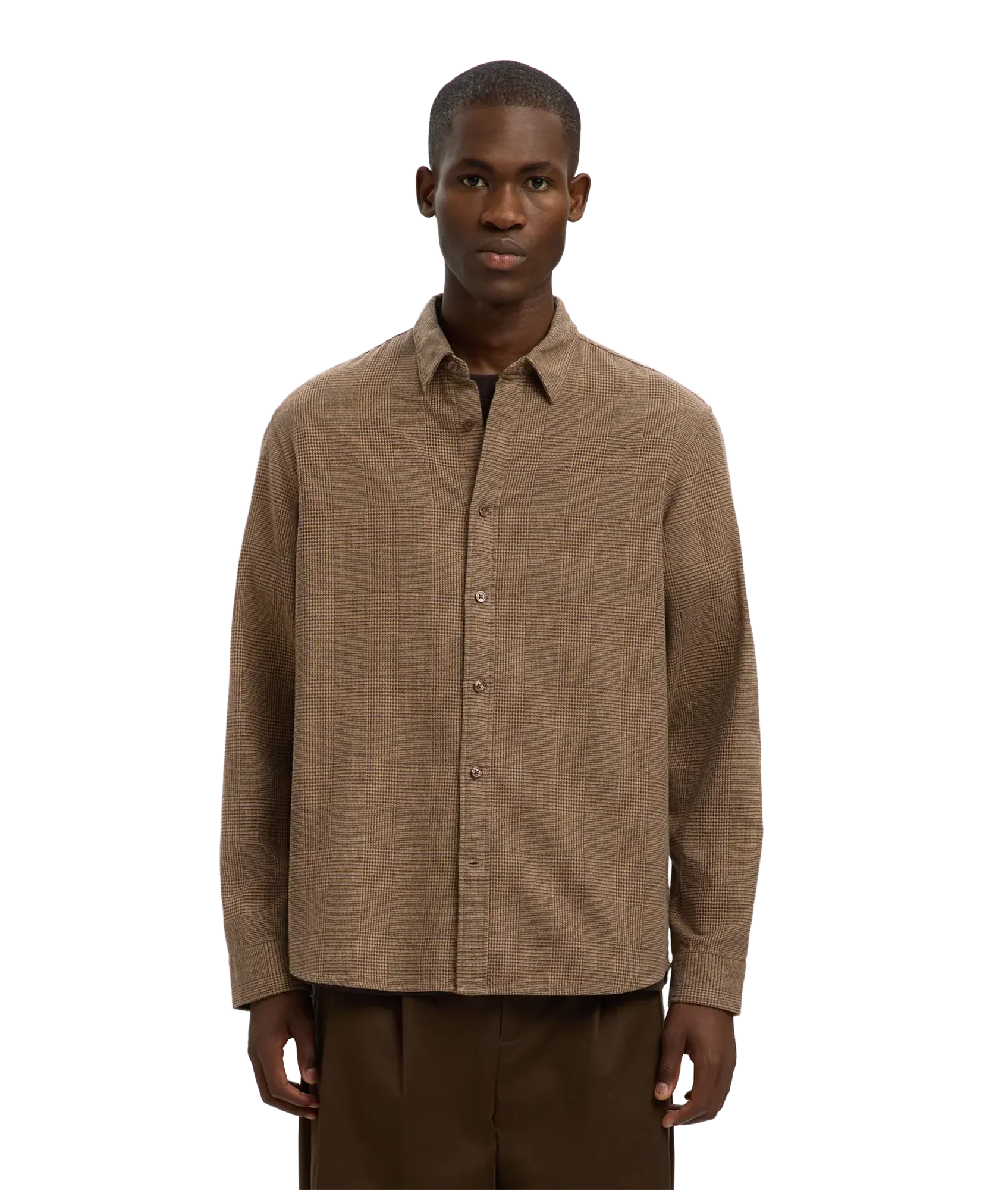 Regnoah Brushed Ls Shirt - Demitasse Oatmeal Checks - Image 2