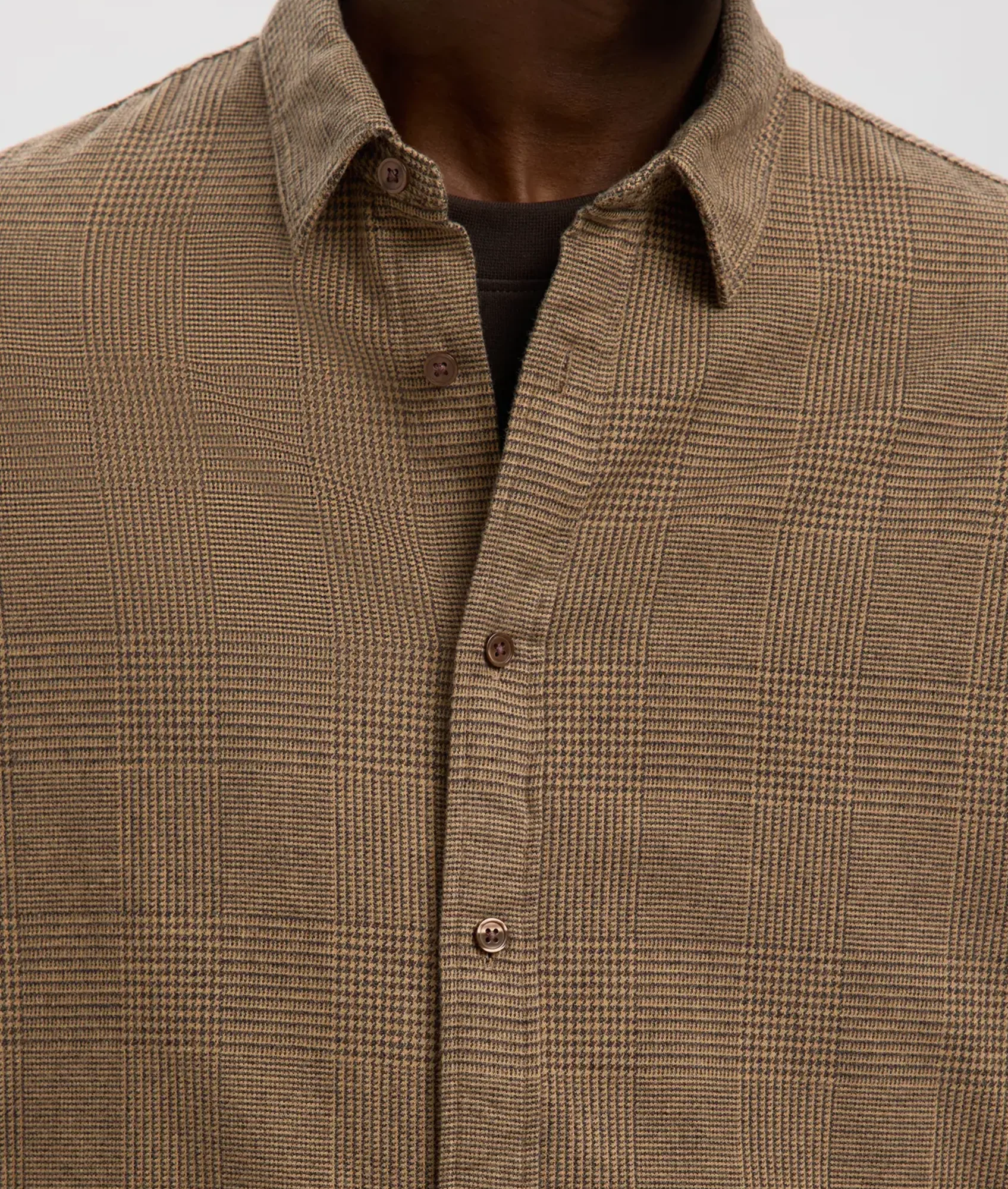 Regnoah Brushed Ls Shirt - Demitasse Oatmeal Checks - Image 5