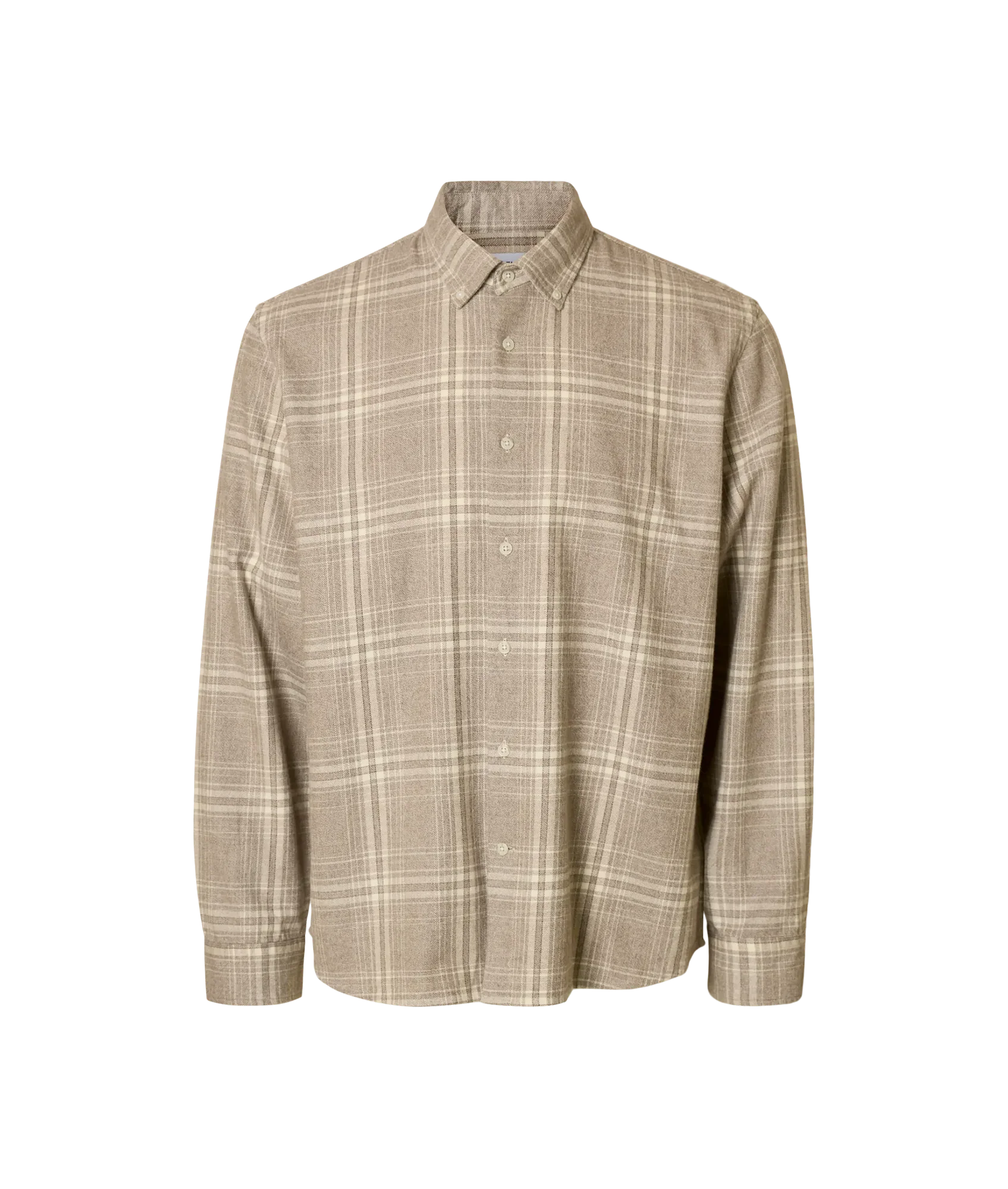 Regnoah Mix Bdwn Ls Shirt Camp - White Asparagus Small Checks
