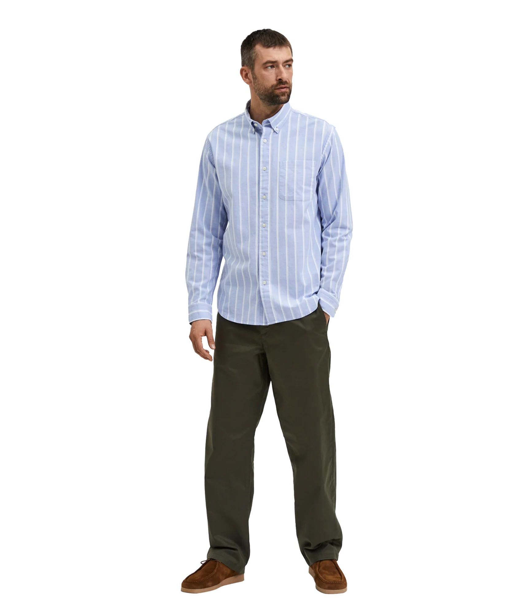 Regrick Ox Stripe Shirt - Blue - Image 4