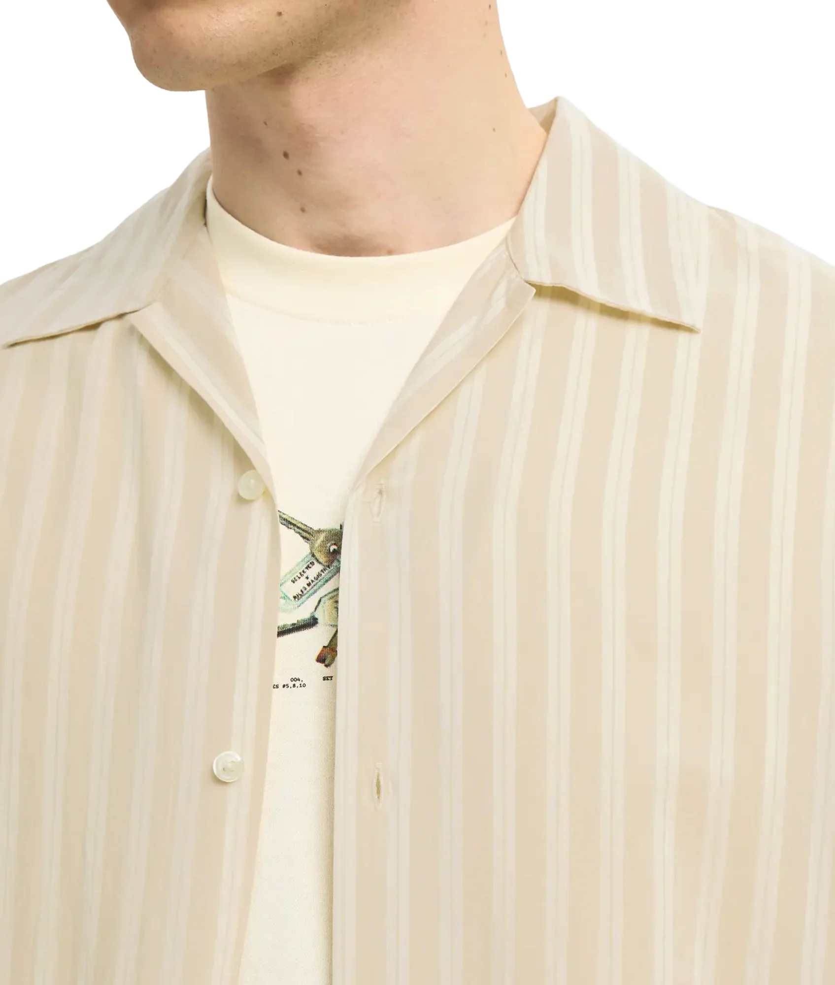 Rlxair Mix Ss Shirt - Oatmeal Stripes - Image 5