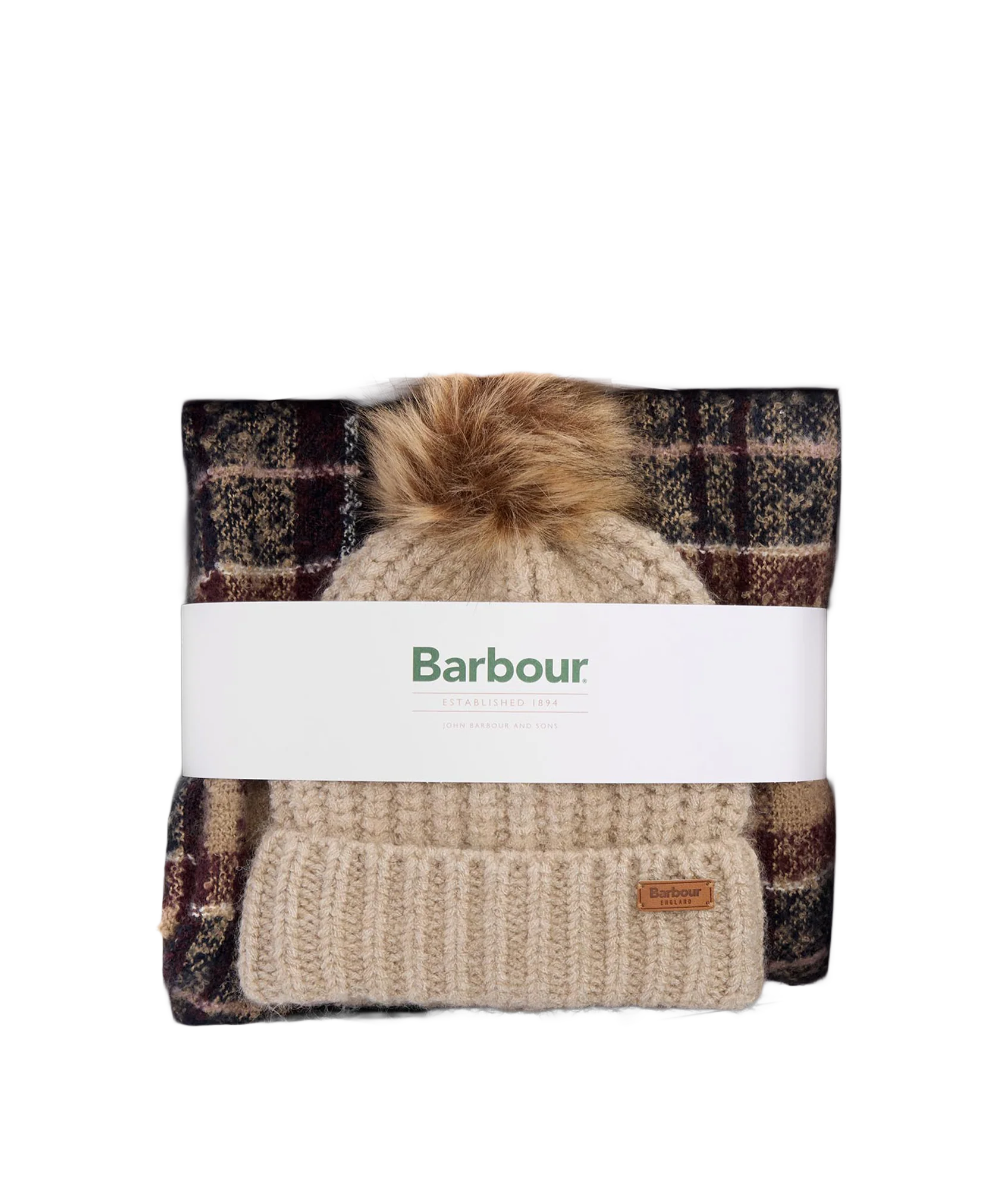 Saltburn Beanie & Tartan Scarf Gift Set - Gardenia Tartan - Image 2