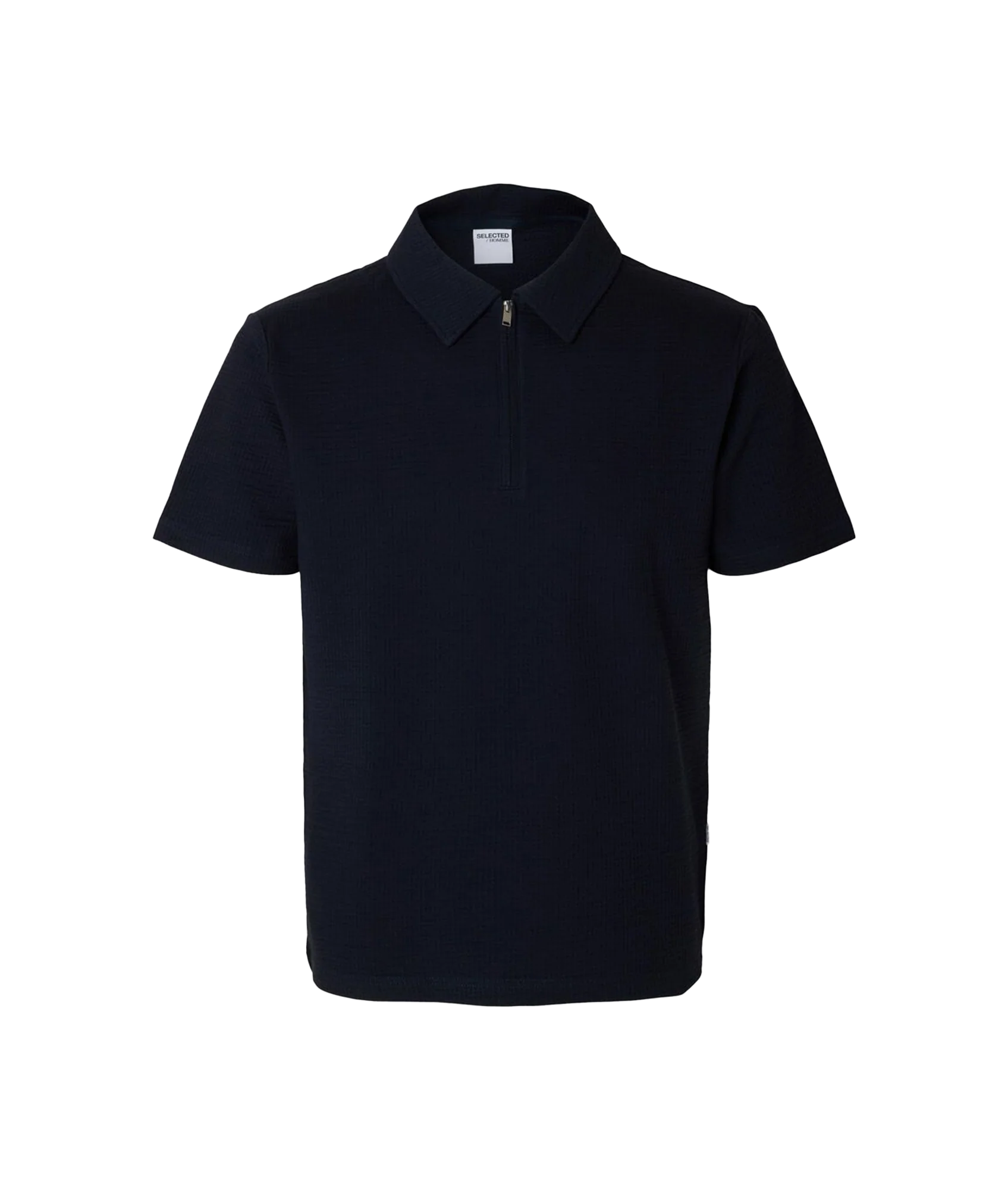 Sander Seersucker Polo - Navy