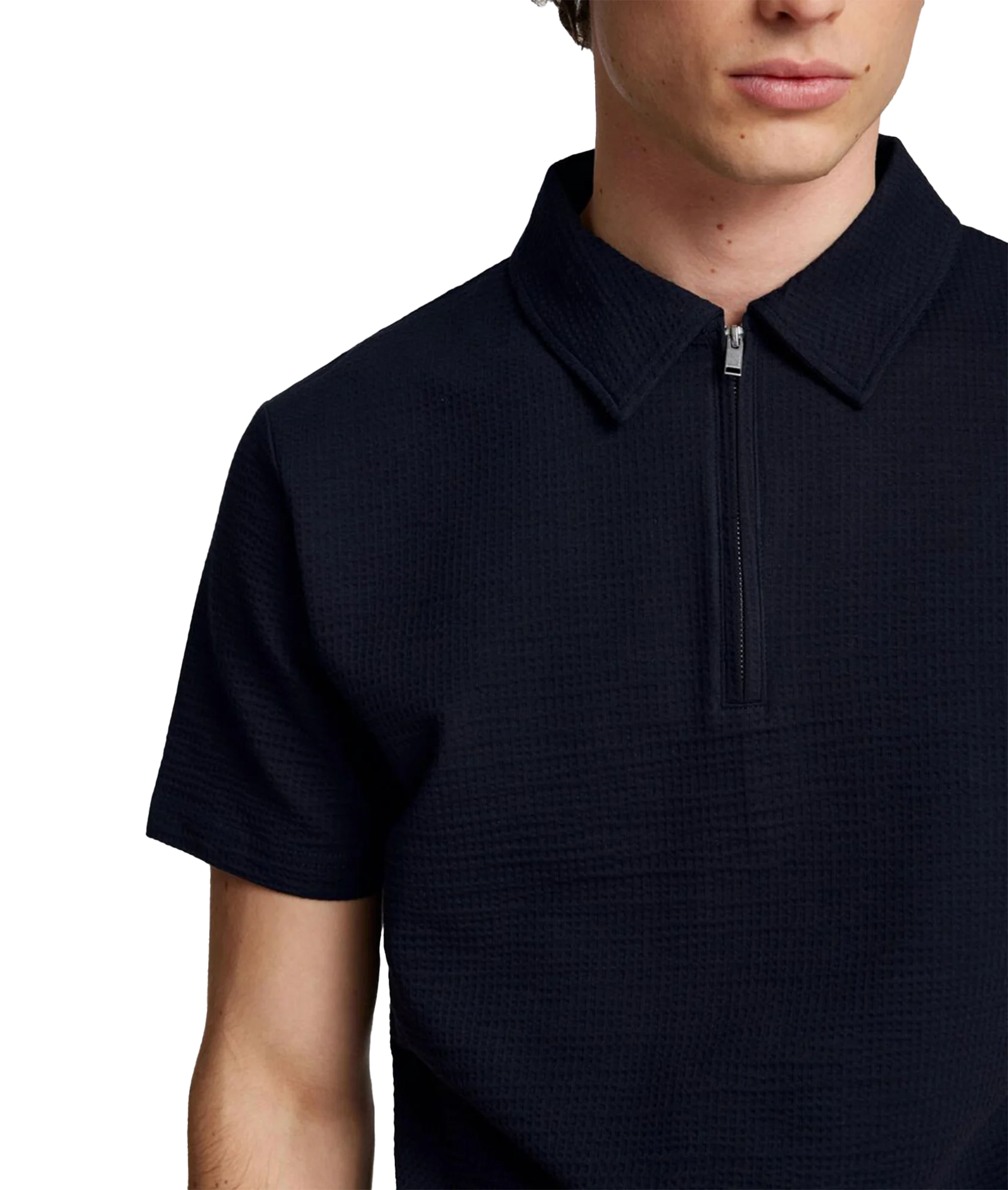 Sander Seersucker Polo - Navy - Image 6