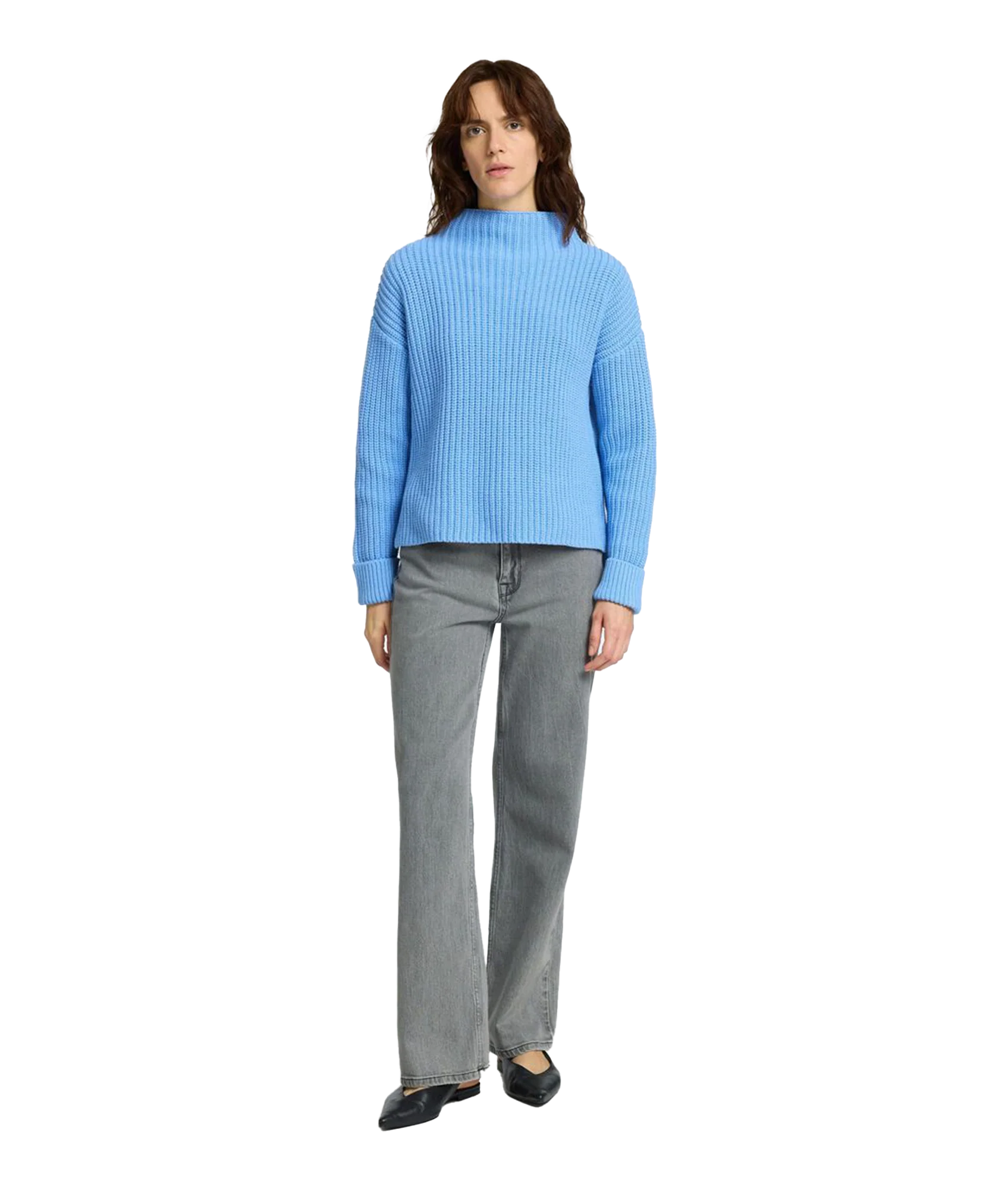 Selma Ls Knit Pullover - Blue - Image 3