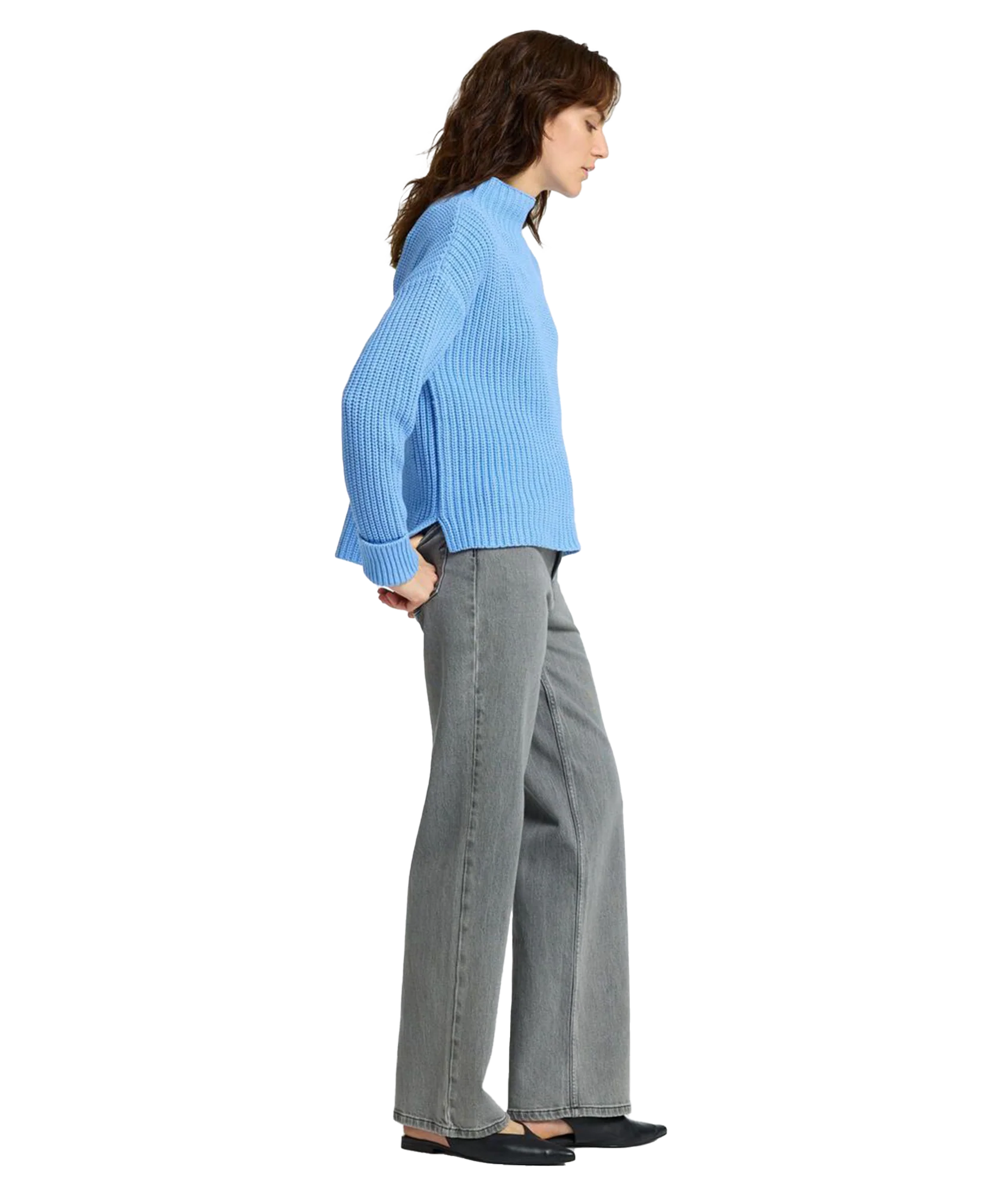 Selma Ls Knit Pullover - Blue - Image 4