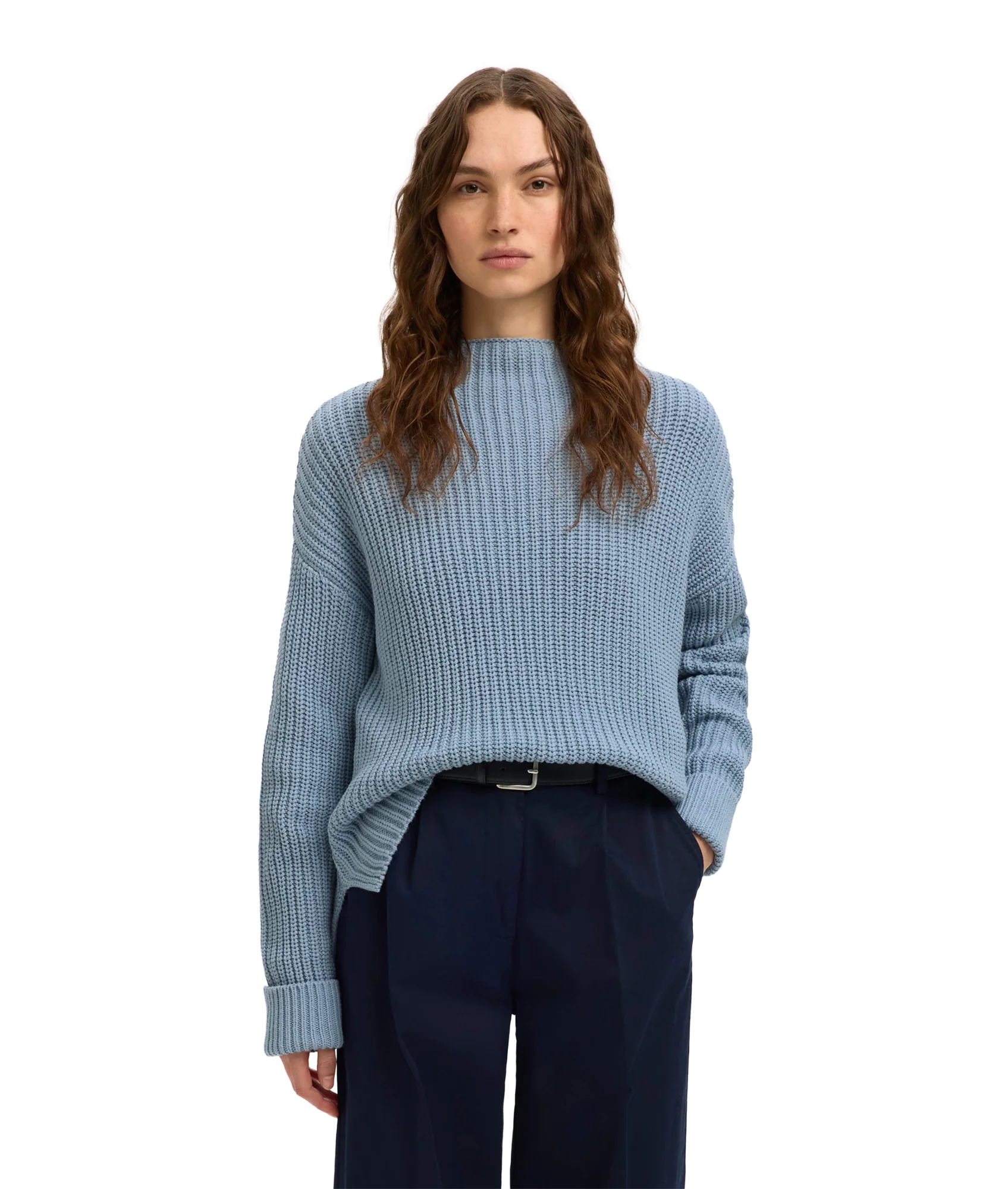 Selma Sus Ls Knit Pullover - Blue - Image 2