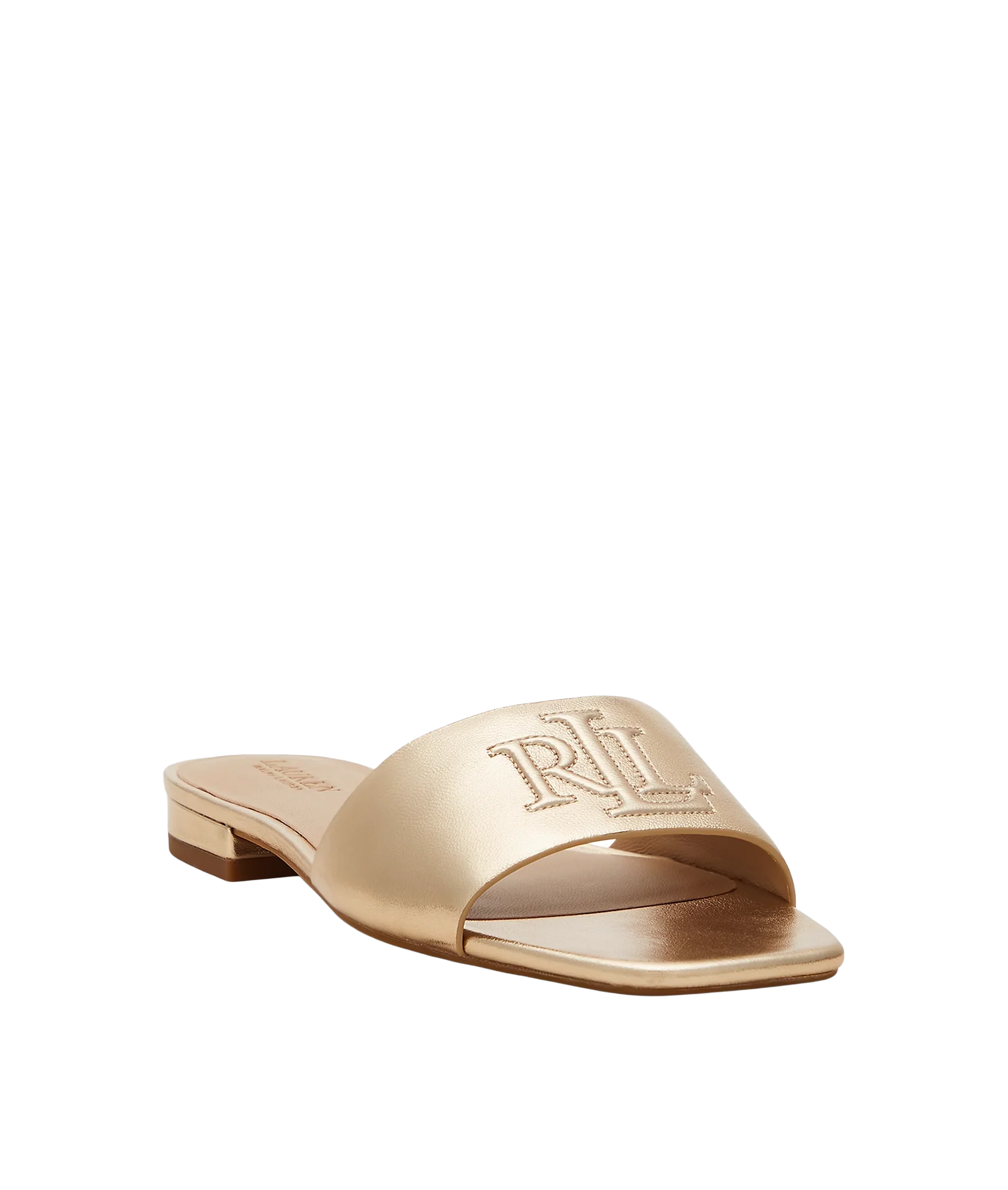 Everley Metallic Leather Slide Sandal - Platinum - Image 2