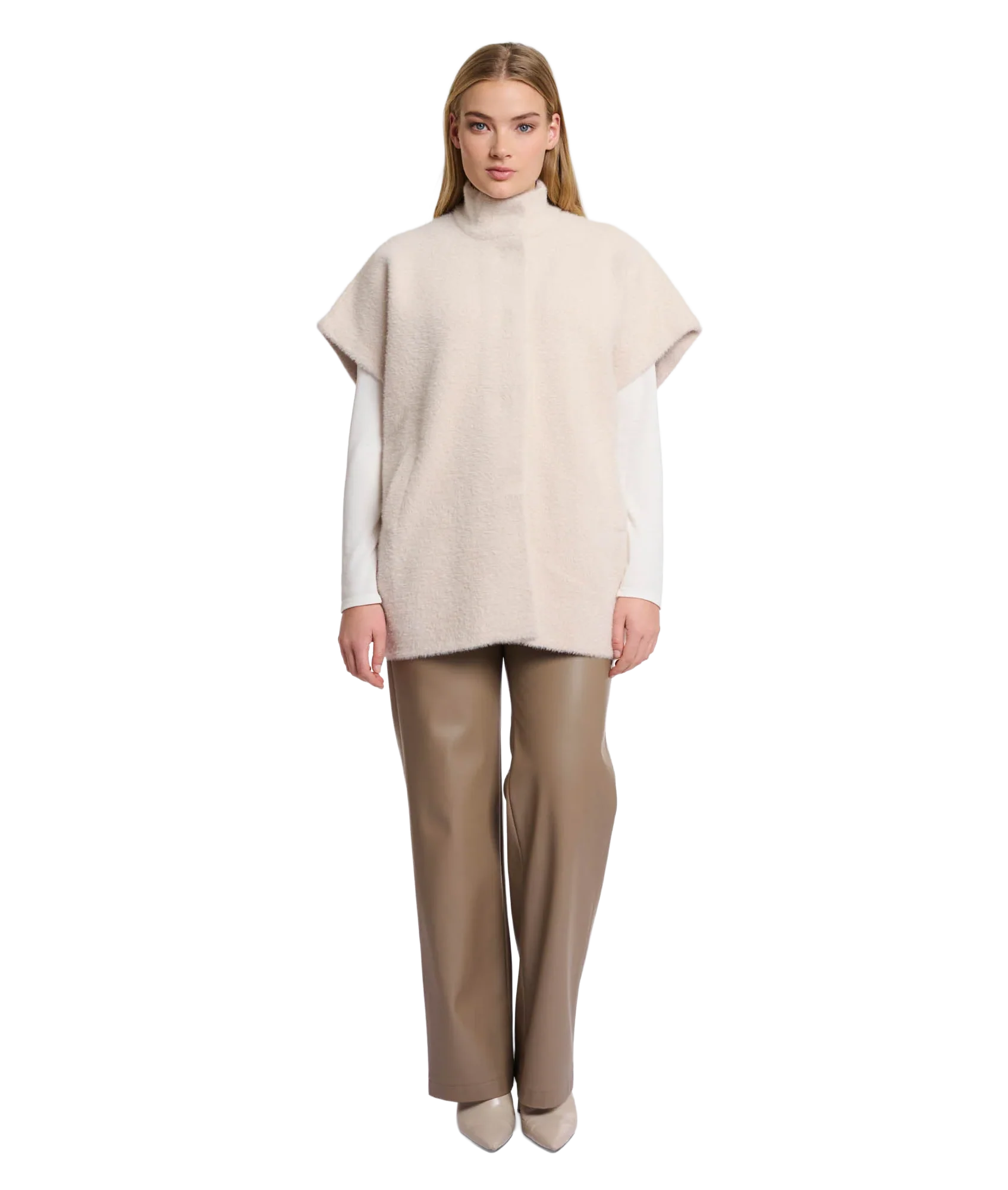 Short Sleeve Cape - Stone