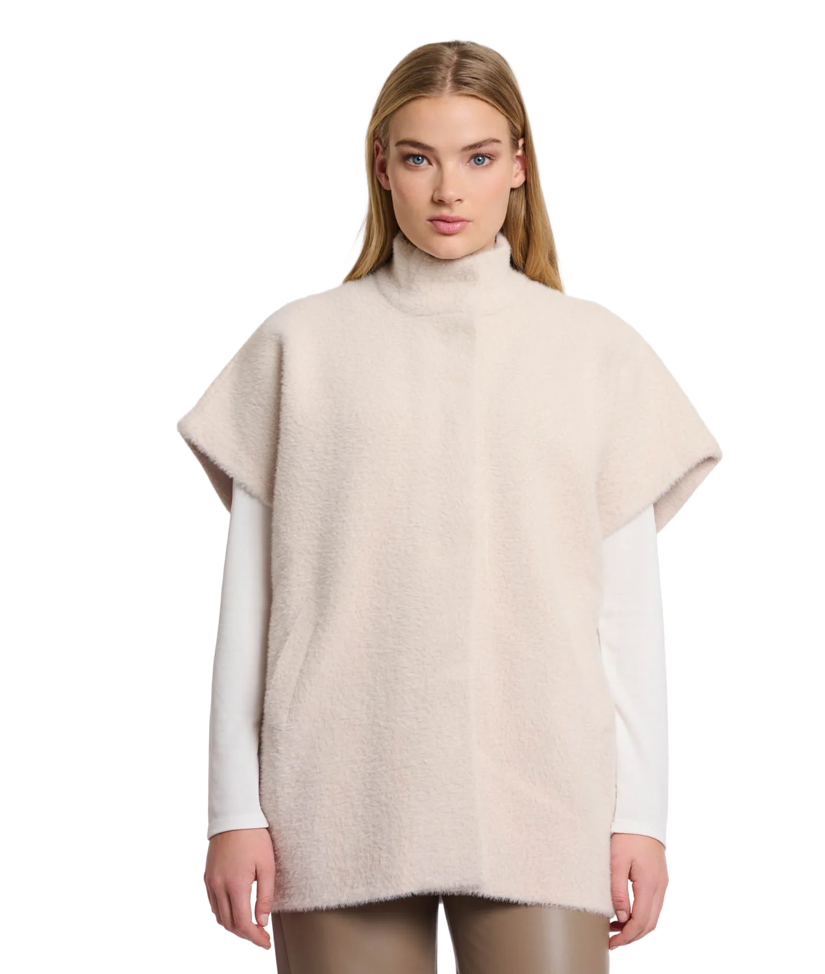Short Sleeve Cape - Stone - Image 2