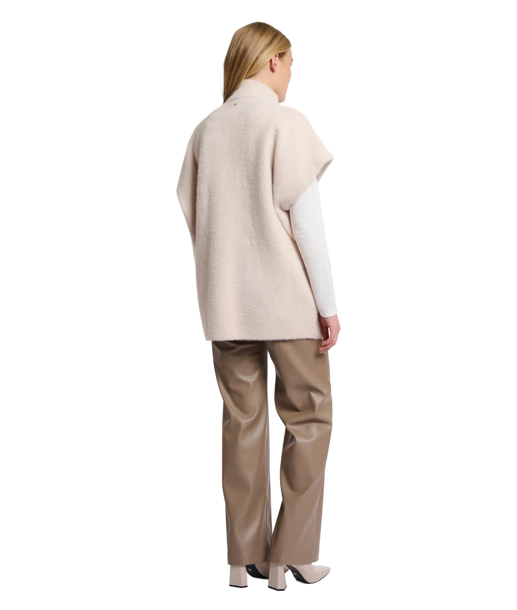 Short Sleeve Cape - Stone - Image 4