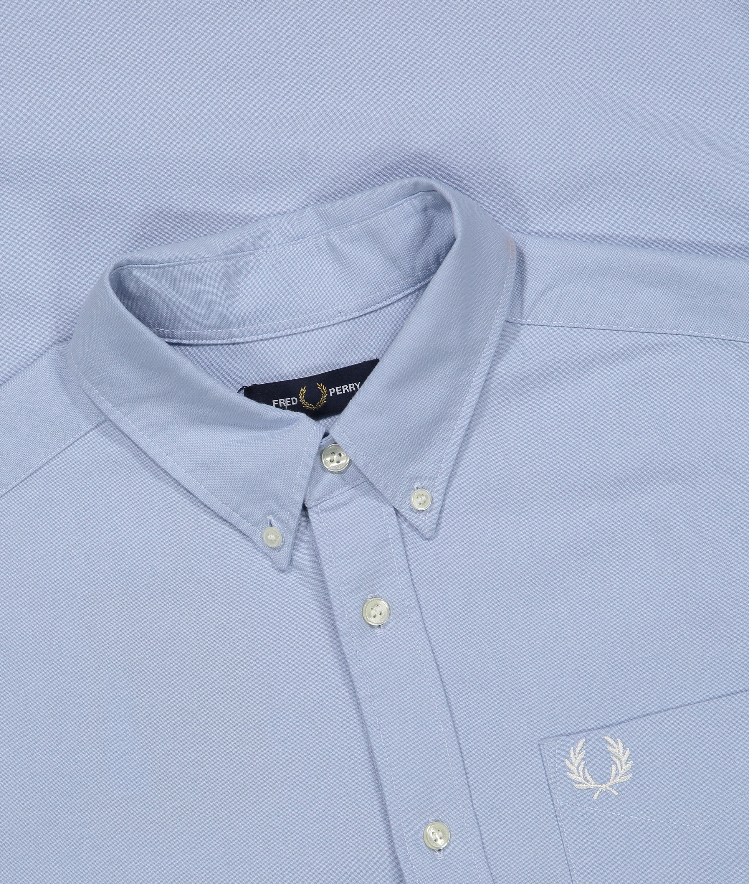 Short Sleeve Oxford Shirt - Blue - Image 3
